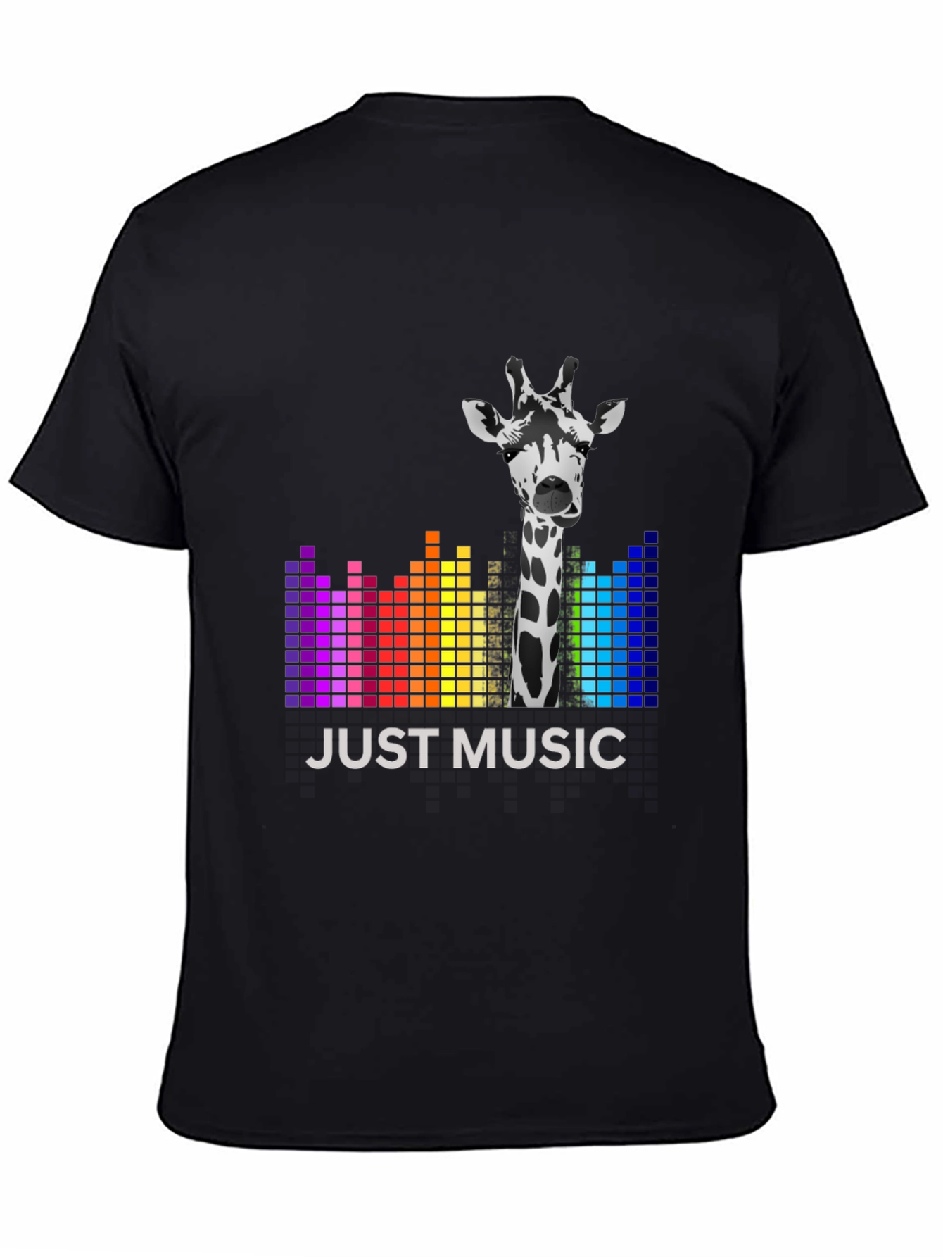 Black Just Music Giraffe Tee - Stylish Graphic T-Shirt view 4