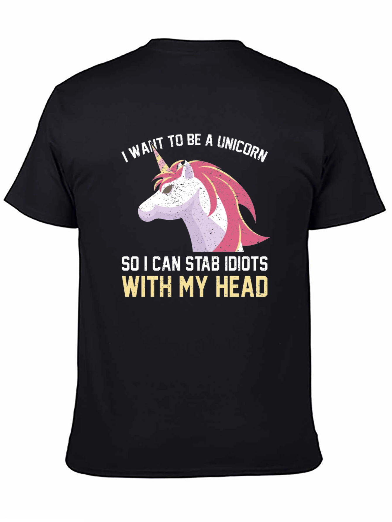 Black Unicorn Stab Idiots T-Shirt Funny Humor view 4