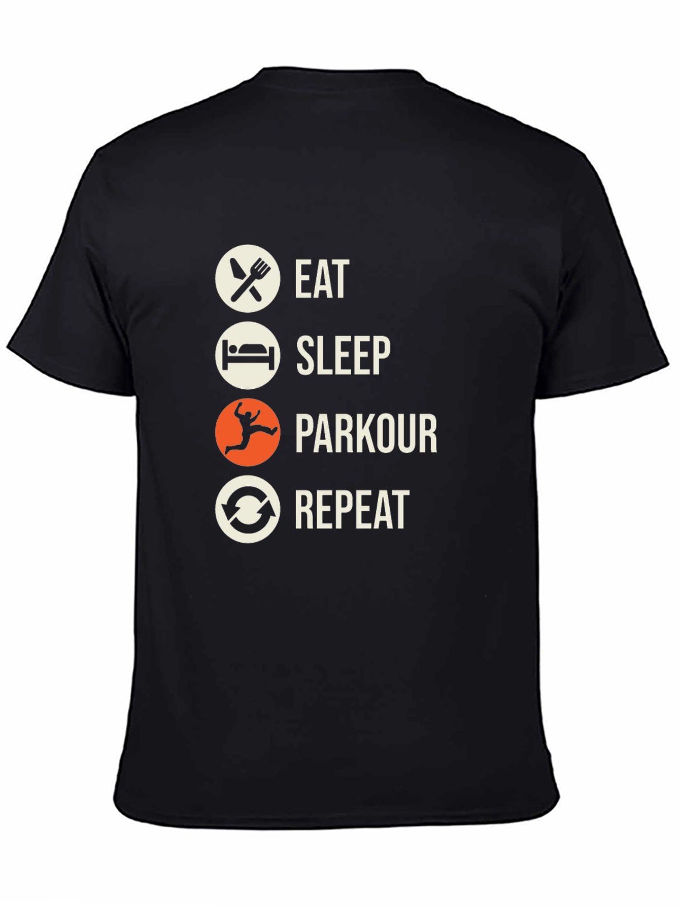 Black Eat Sleep Parkour Repeat T-Shirt view 4