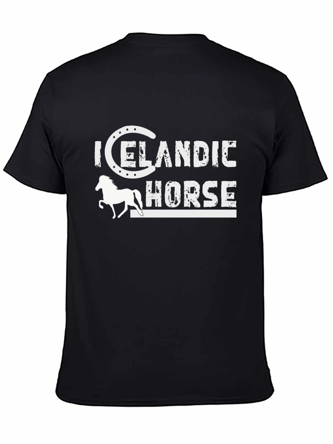 Black Icelandic Horse Graphic T-Shirt view 4