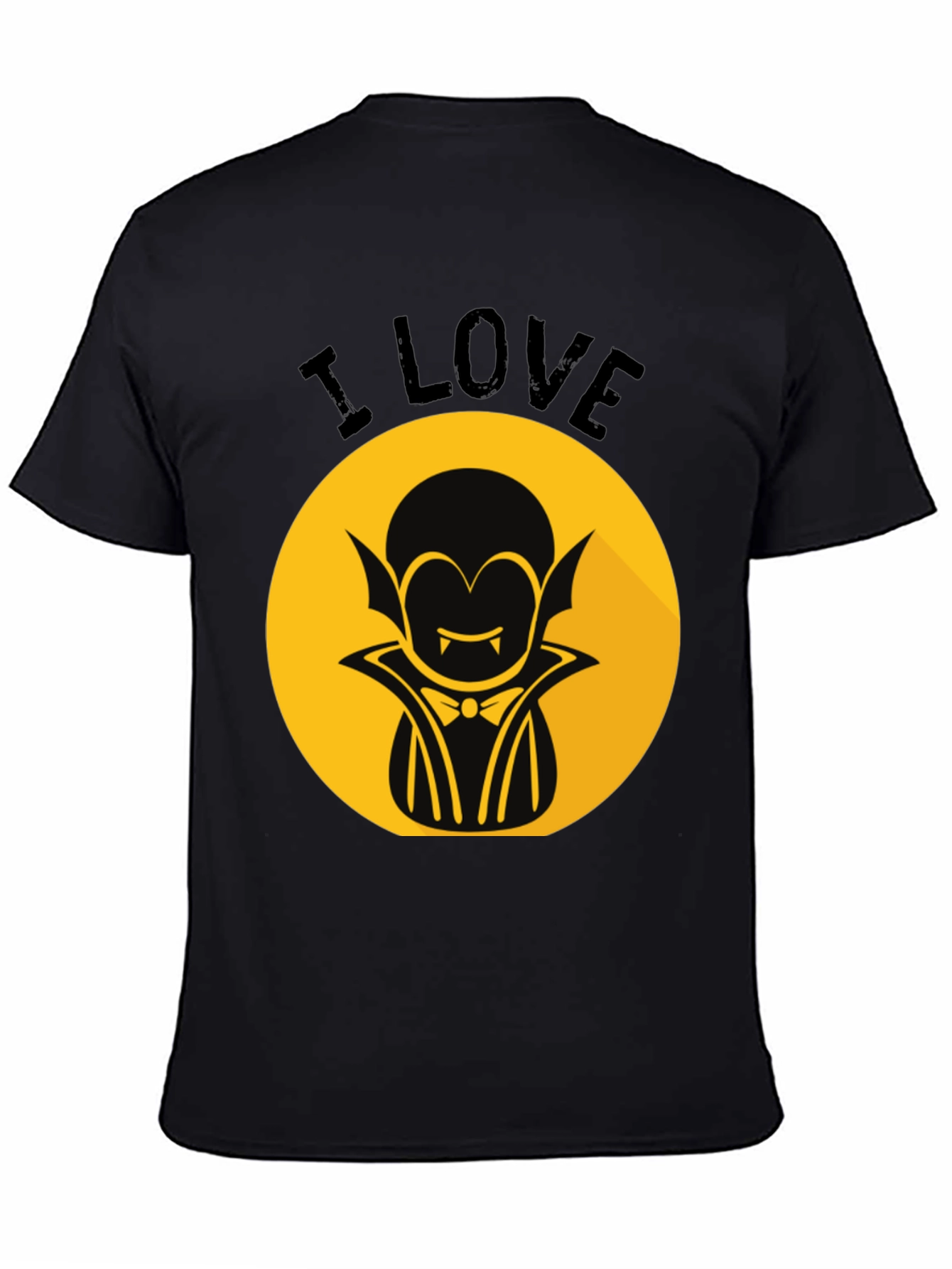 Black I Love Vampire Graphic T-Shirt - Halloween Style view 4
