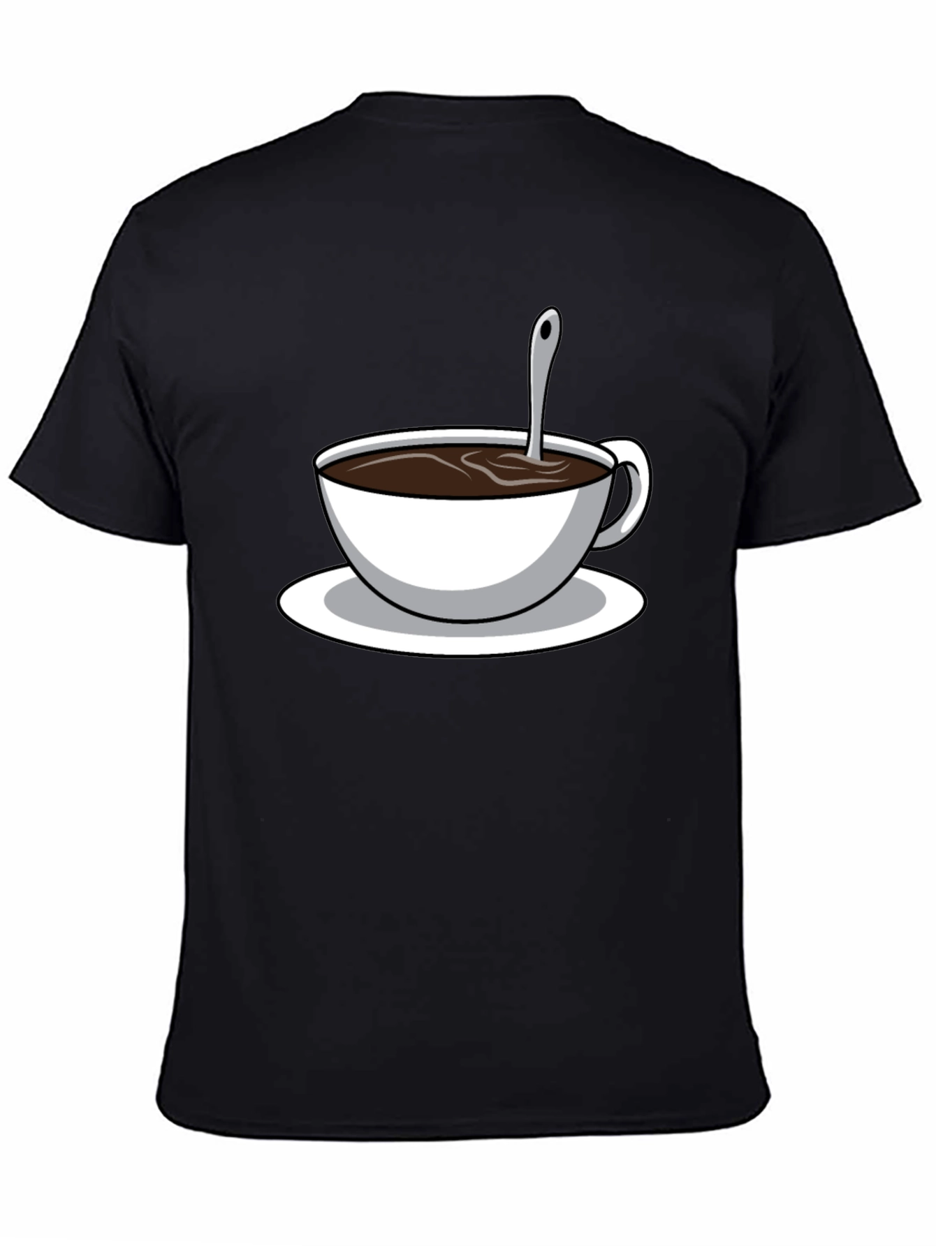 Black Coffee Cup Graphic T-Shirt - Black Cotton Blend view 4