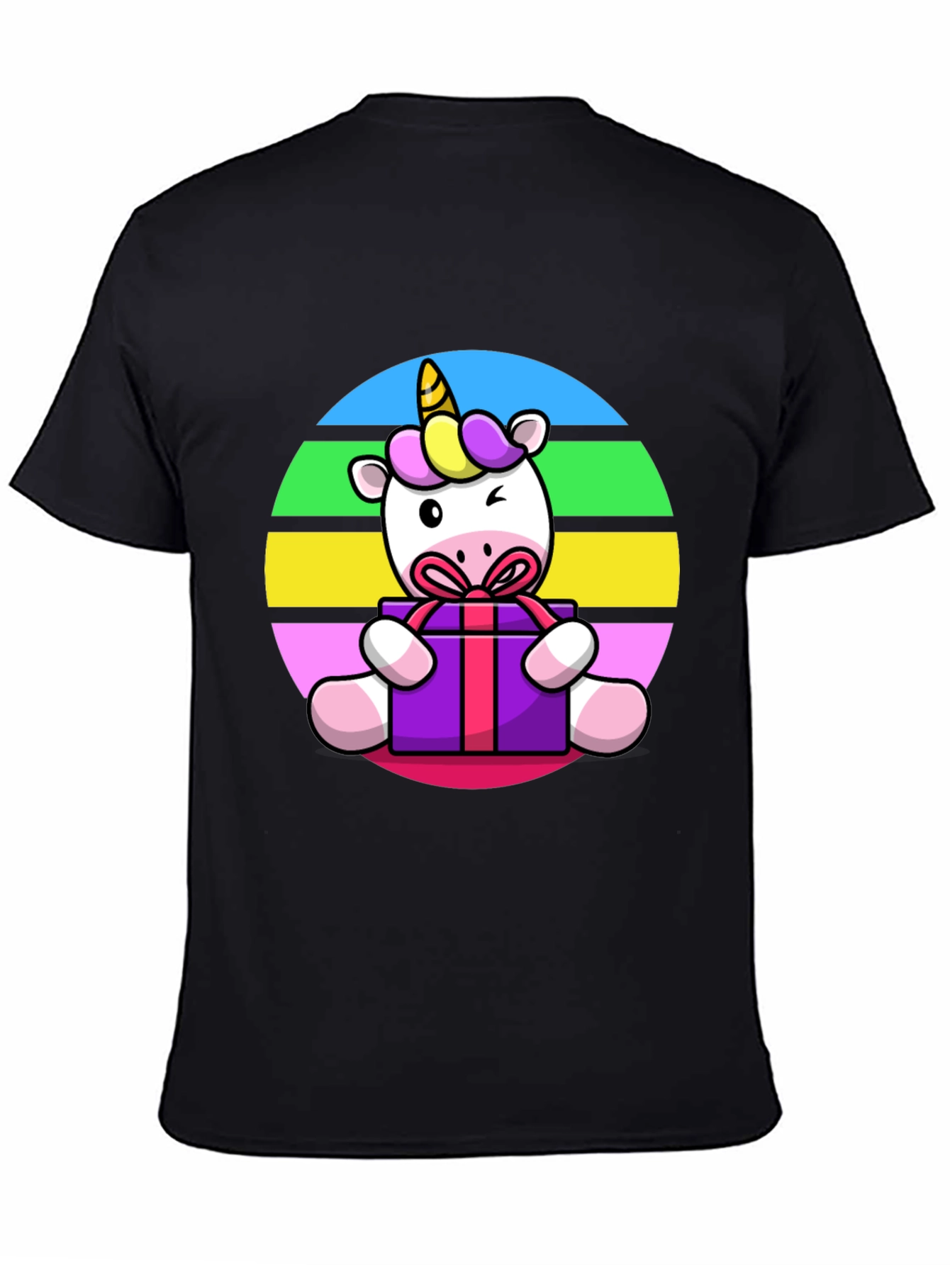 Black Unicorn Gift T-Shirt - Graphic Tee view 4