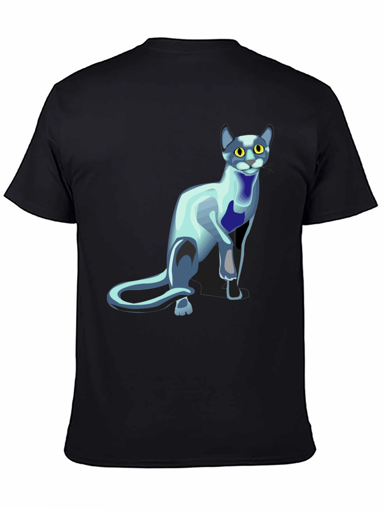Black Cool Cat Graphic T-Shirt - Black view 4