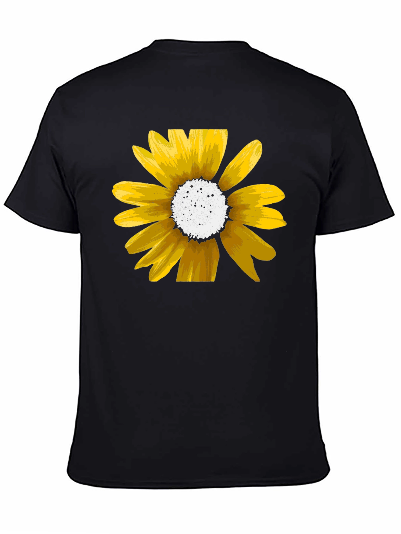 Black Sunflower Graphic Tee - Black Cotton Casual Shirt view 4