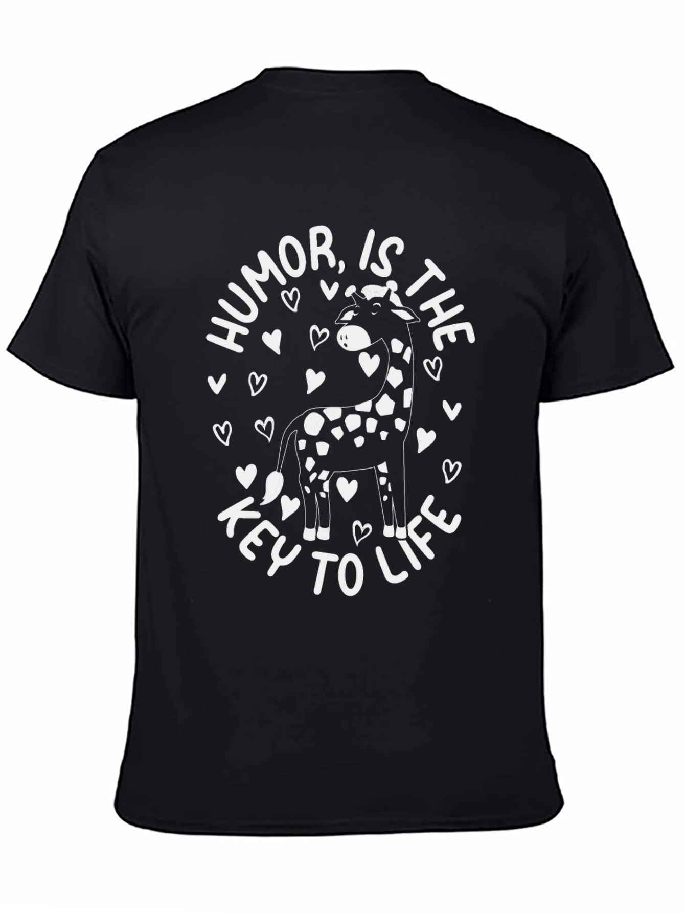 Black Humor Is The Key To Life Giraffe T-Shirt view 4