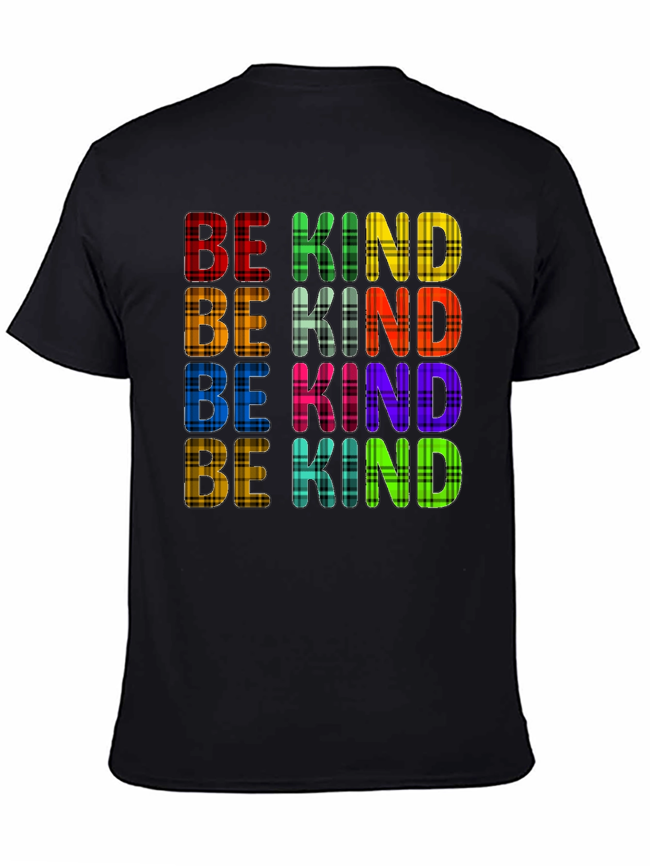 Black Be Kind Plaid Print Tee - Stylish Comfort view 4