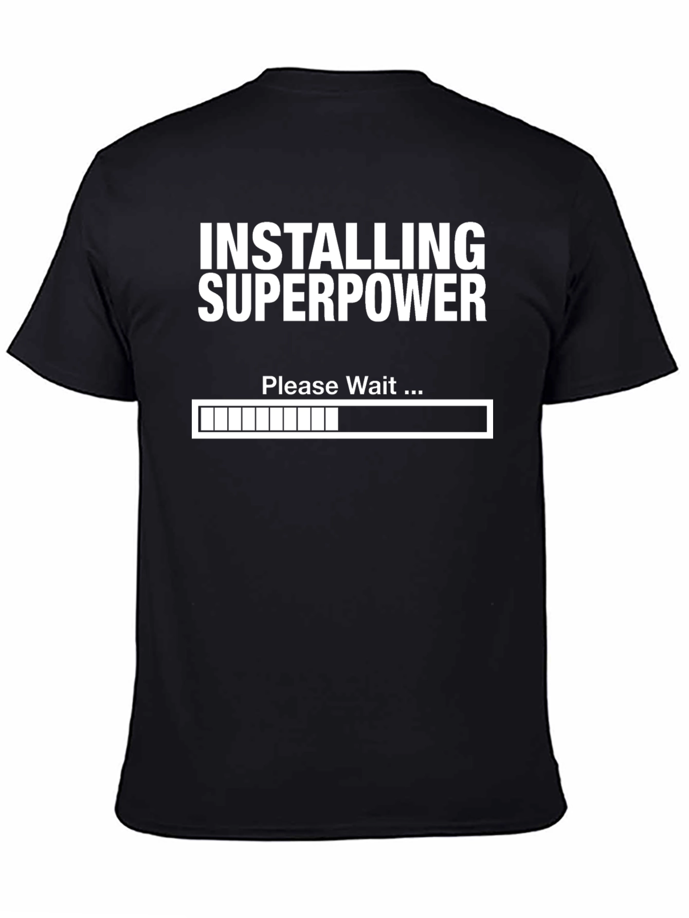 Black Installing Superpower T-Shirt - Funny Graphic Tee view 4