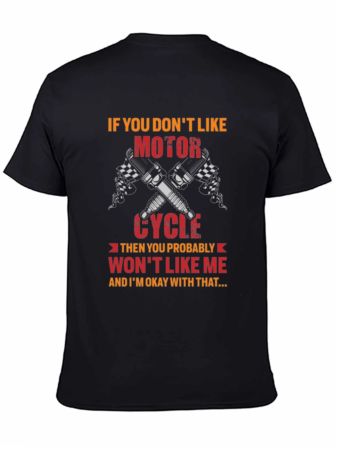 Black Motorcycle Lover Graphic T-Shirt view 4