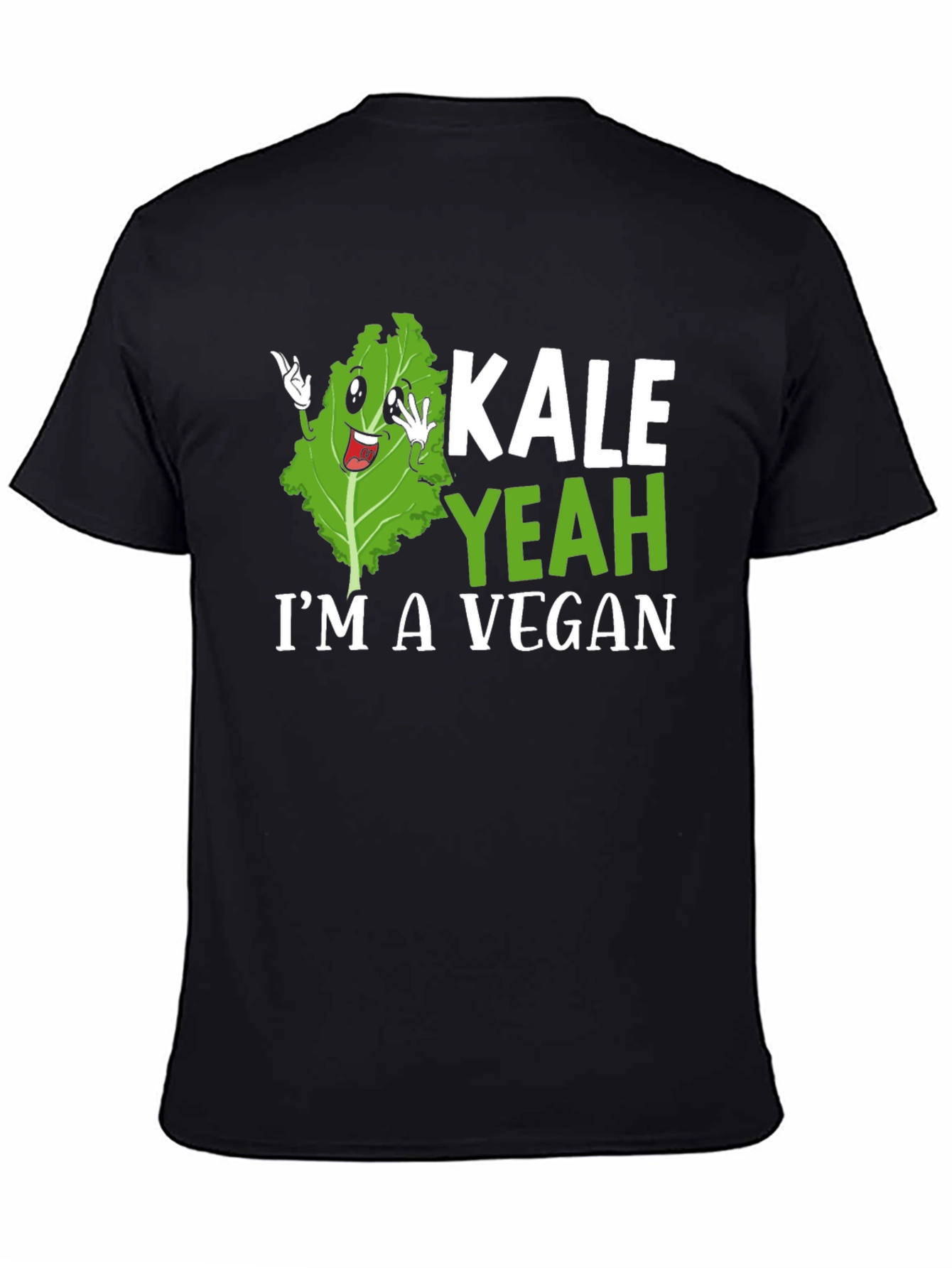 Black Kale Yeah I'm Vegan T-Shirt view 4