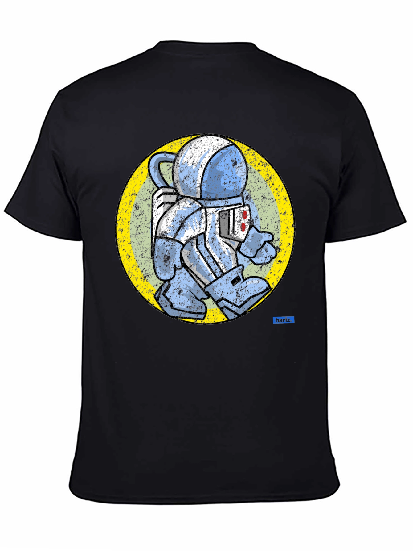 Black Retro Spaceman Graphic Tee - Vintage Astronaut T-Shirt view 4