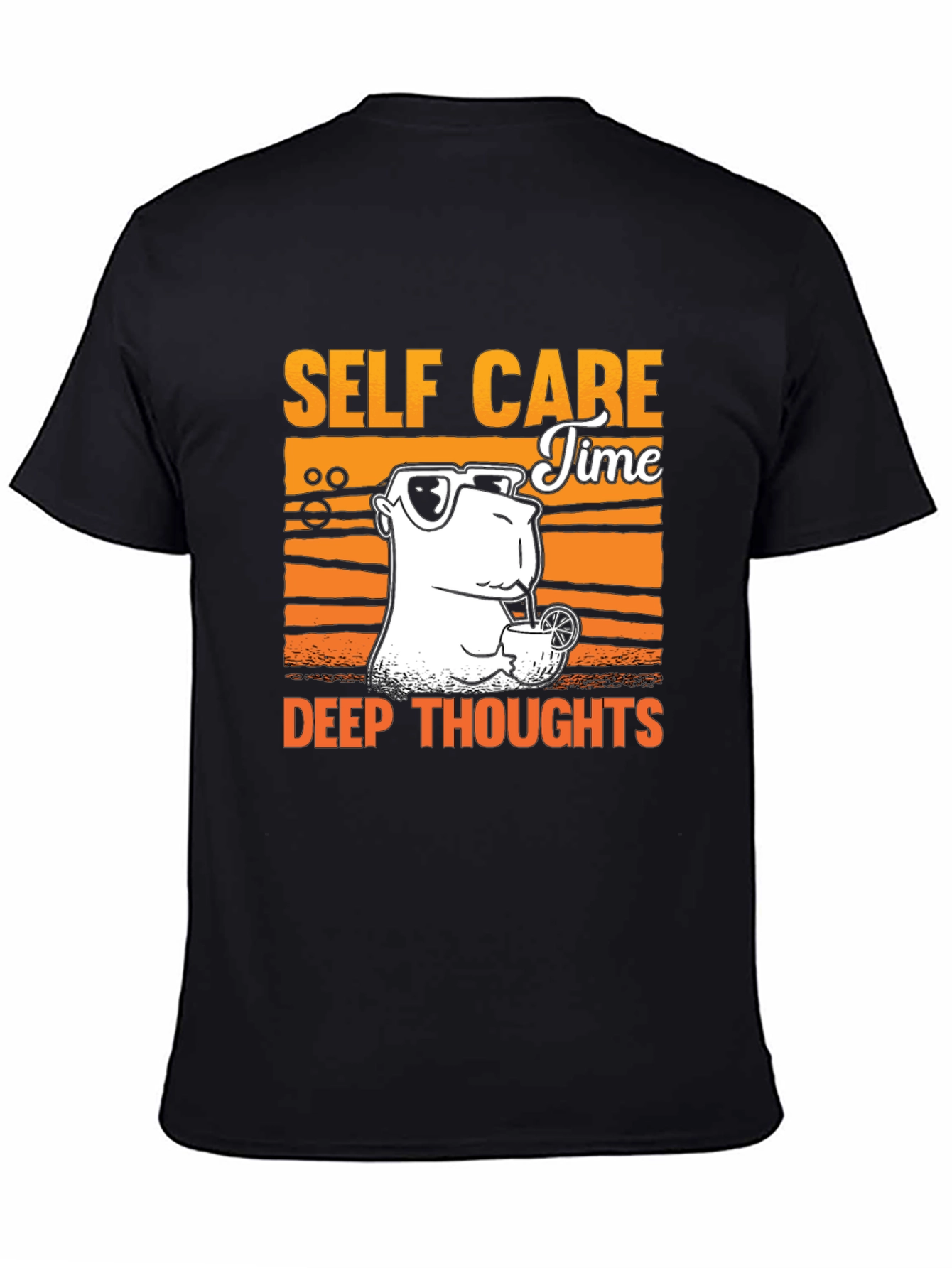 Black Self Care Time T-Shirt - Deep Thoughts Graphic Tee view 4
