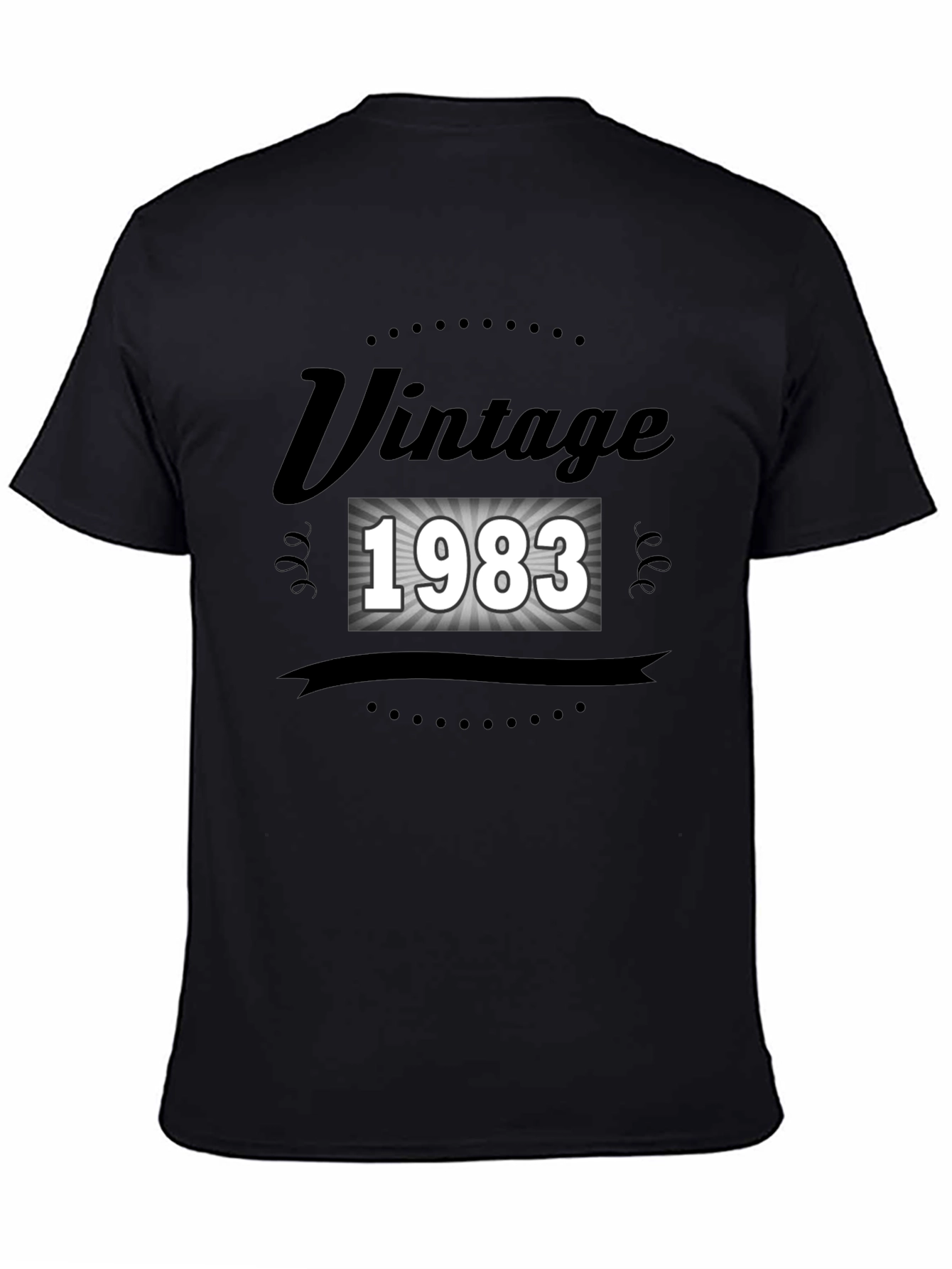 Black Vintage 1983 Black T-Shirt view 4