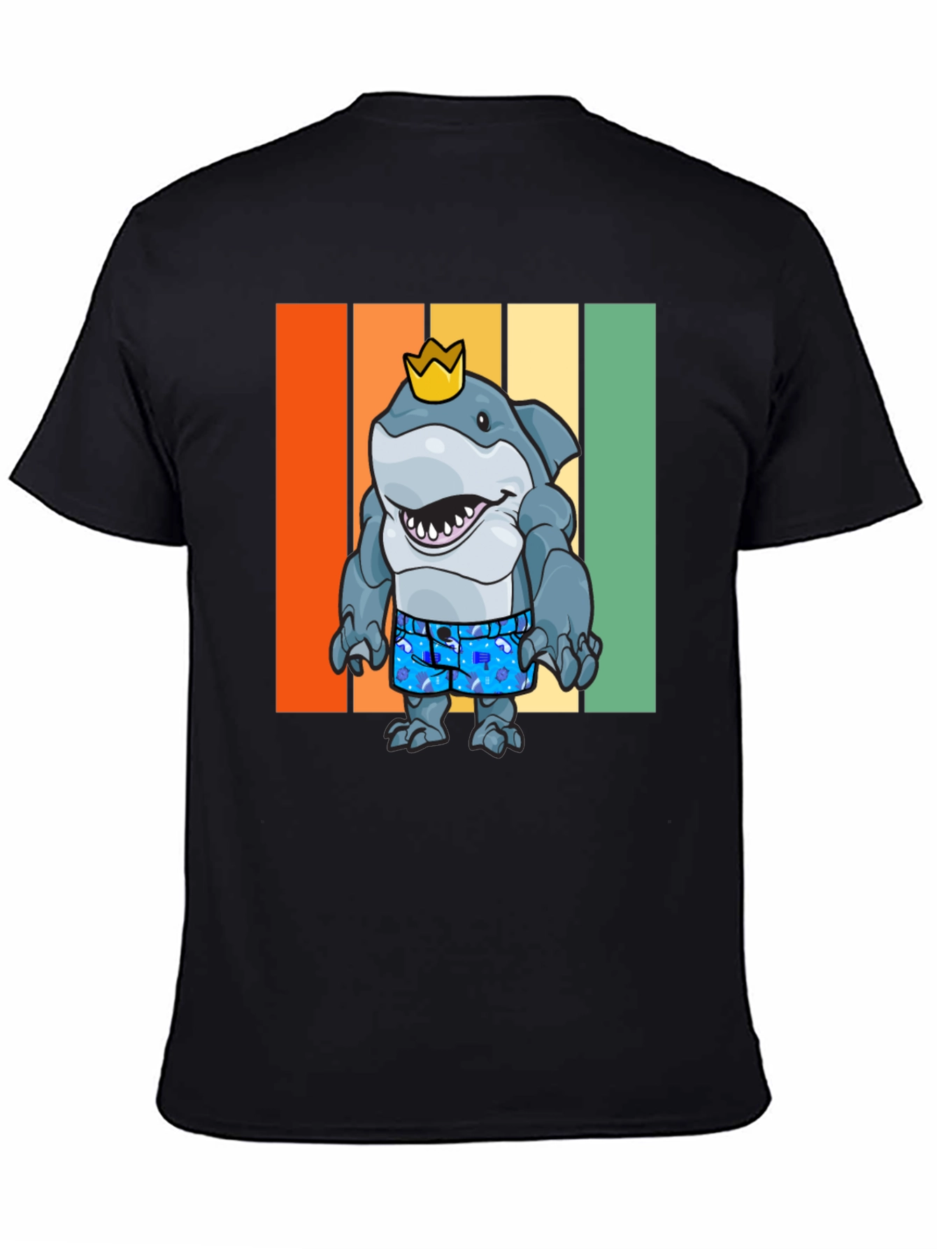 Black Shark King Graphic T-Shirt - Retro Style view 4