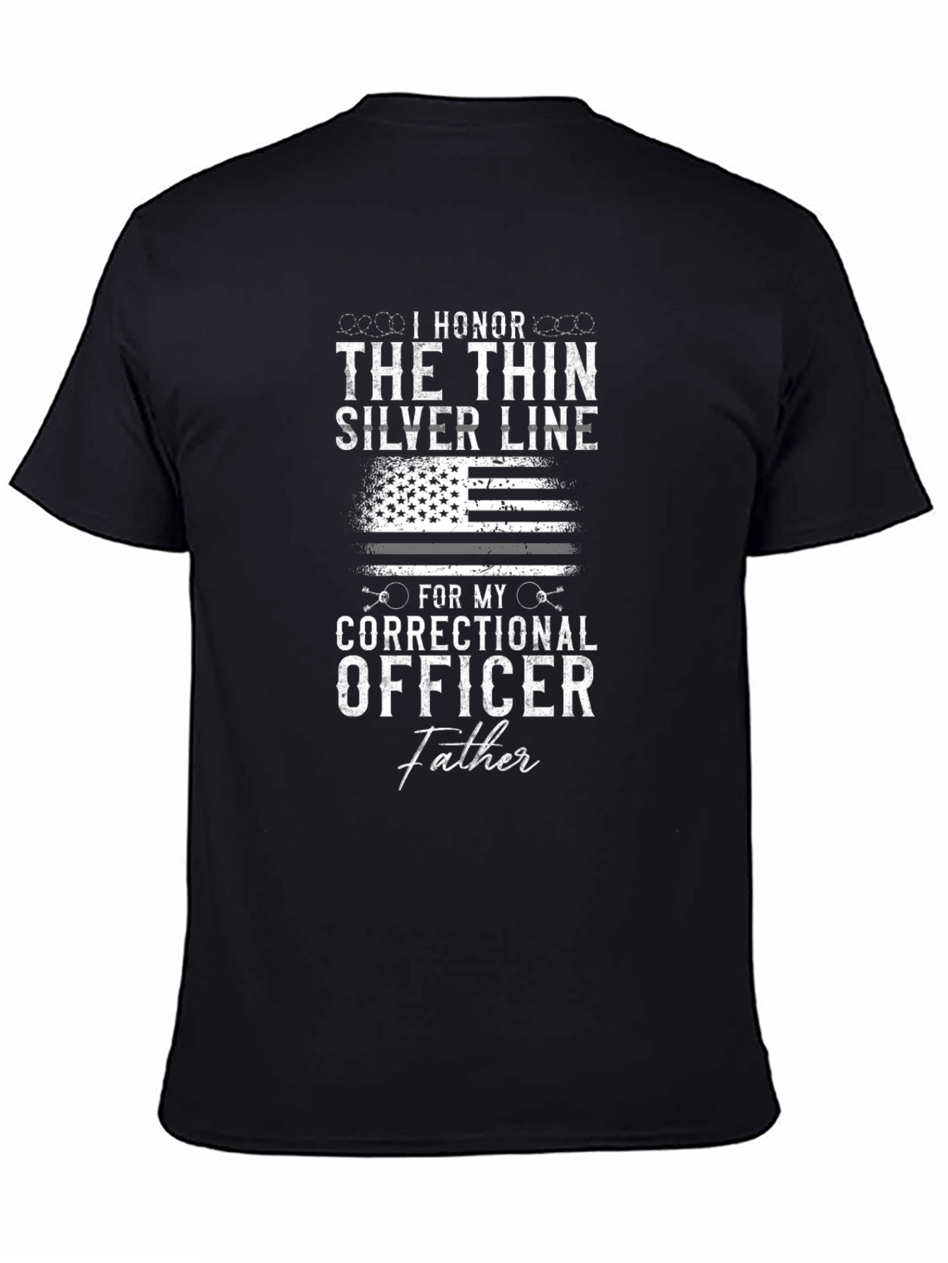 Black Honor Correctional Officer Father Black T-Shirt view 4