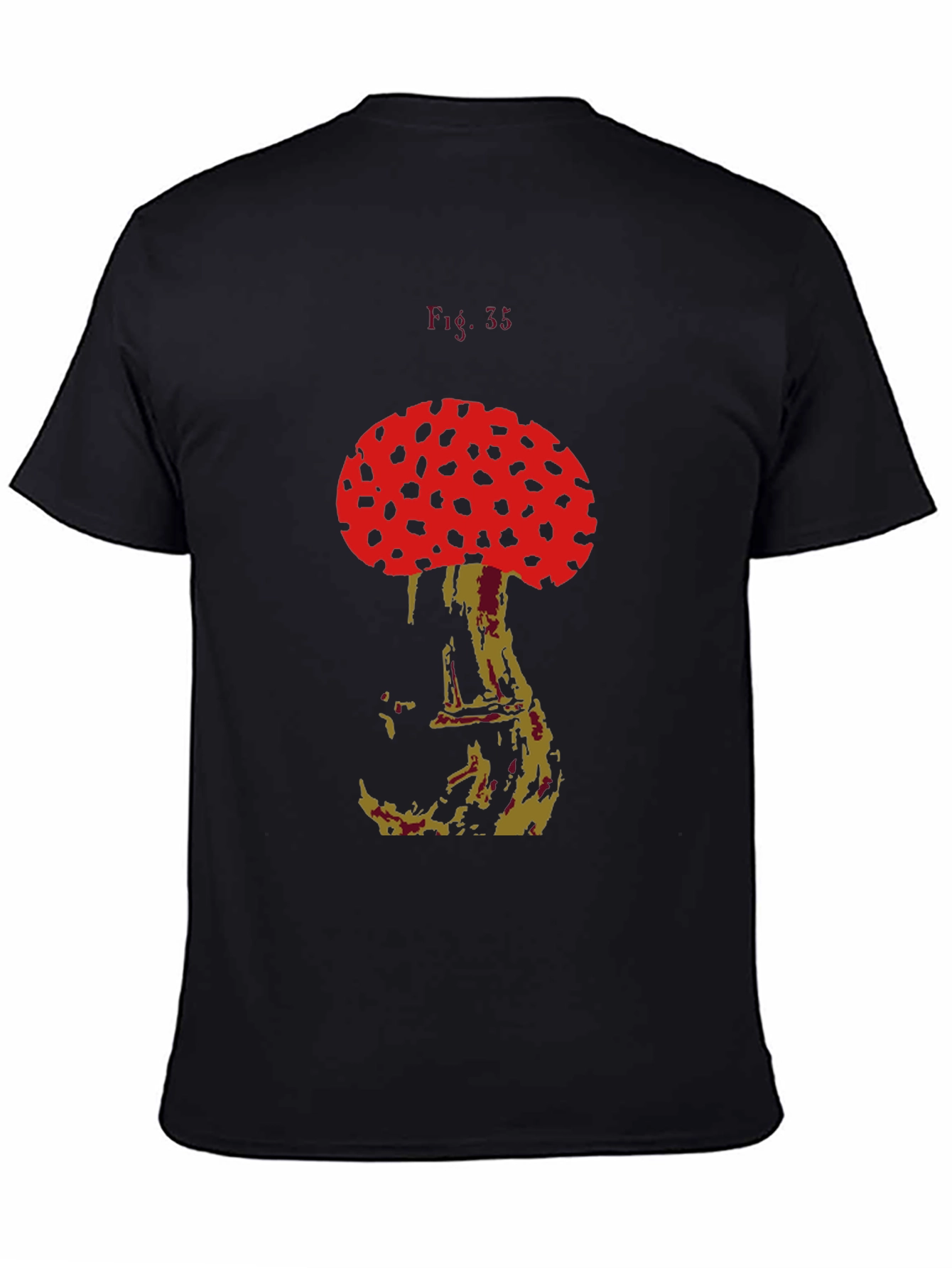 Black Mushroom Graphic Tee - Unique Design view 4