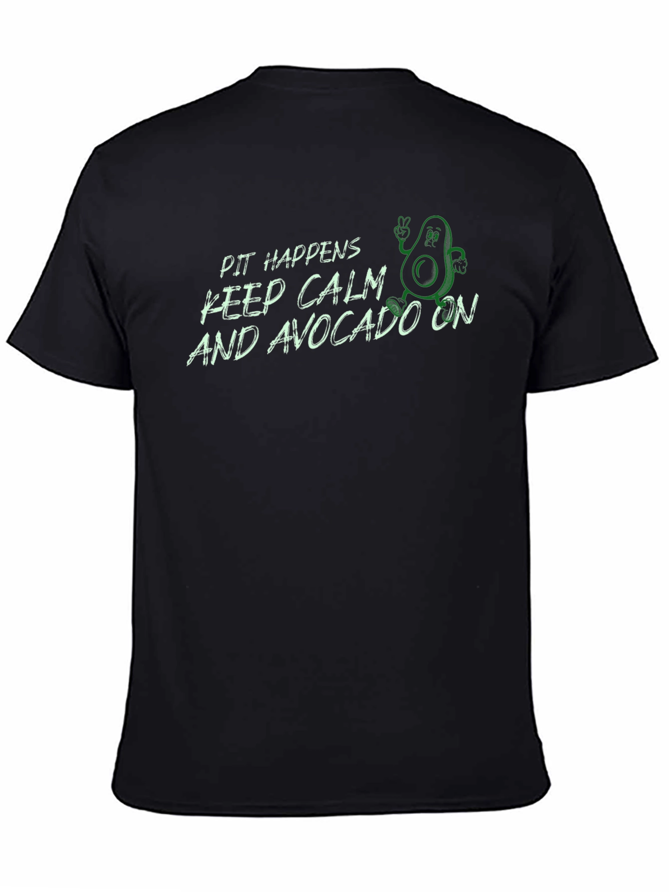 Black Pit Happens Avocado T-Shirt Funny Humor Tee view 4