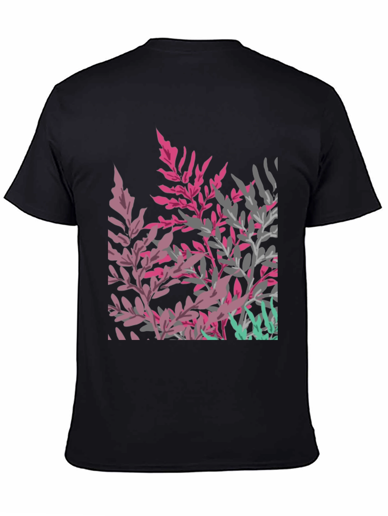 Black Floral Print Black T-Shirt for Men view 4