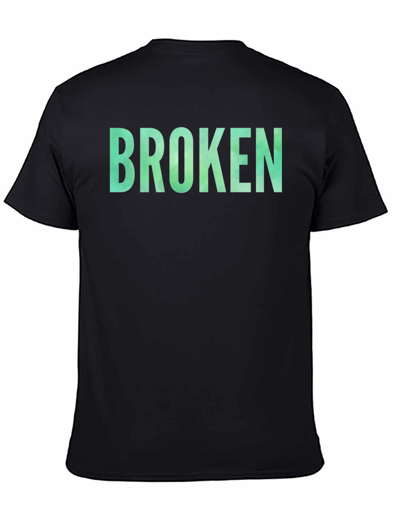 Black "Broken" Graphic Tee - Casual Black T-Shirt view 4