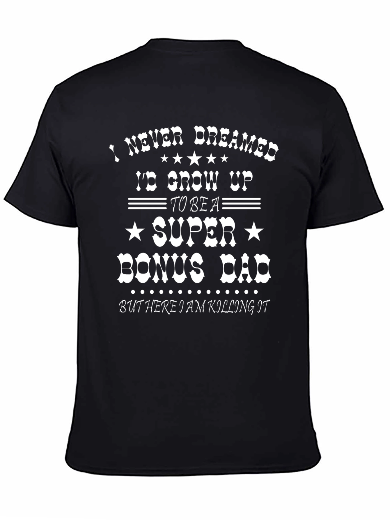 Black Super Bonus Dad Graphic T-Shirt view 4