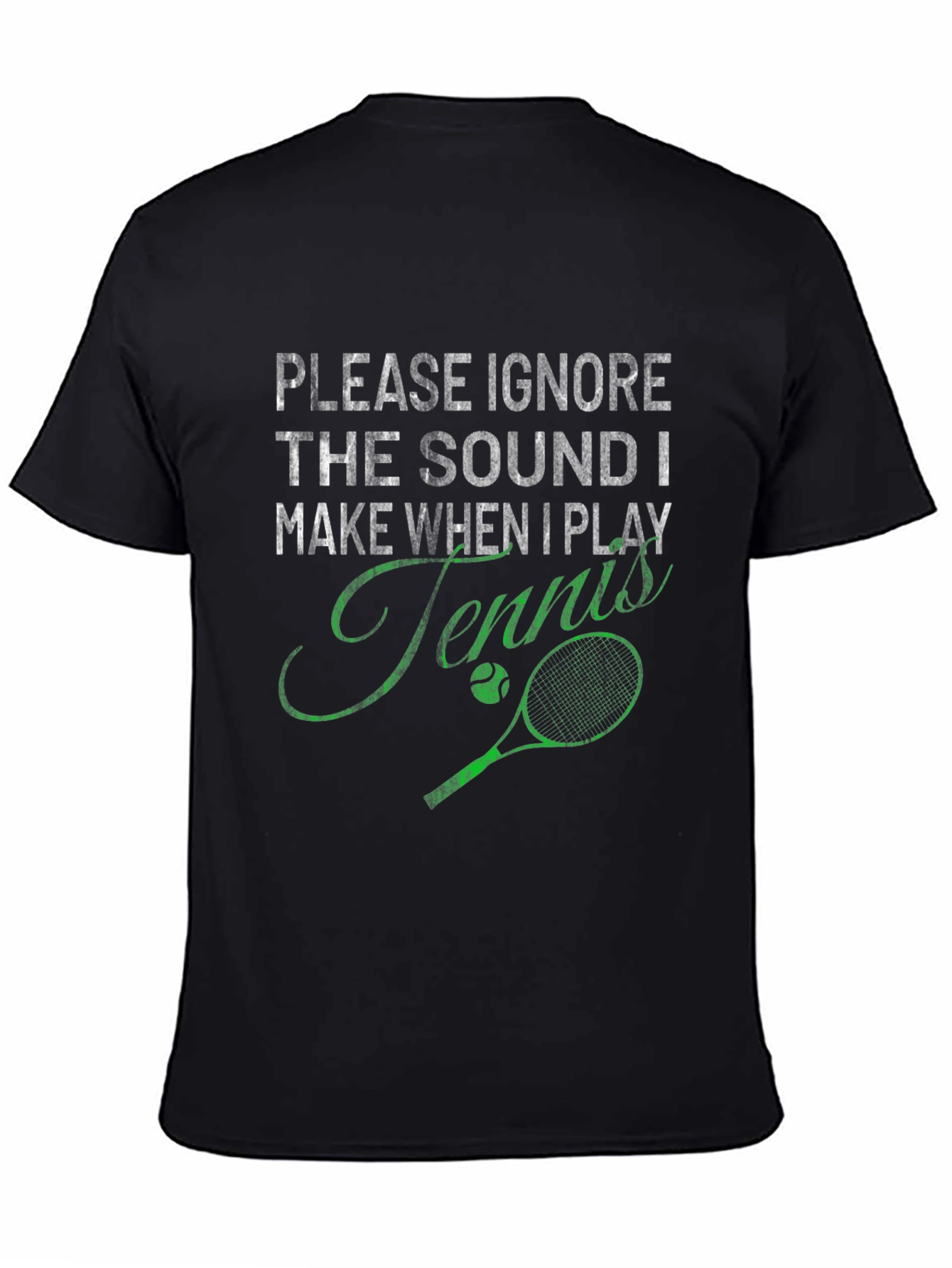 Black Funny Tennis T-Shirt - Ignore the Sound view 4