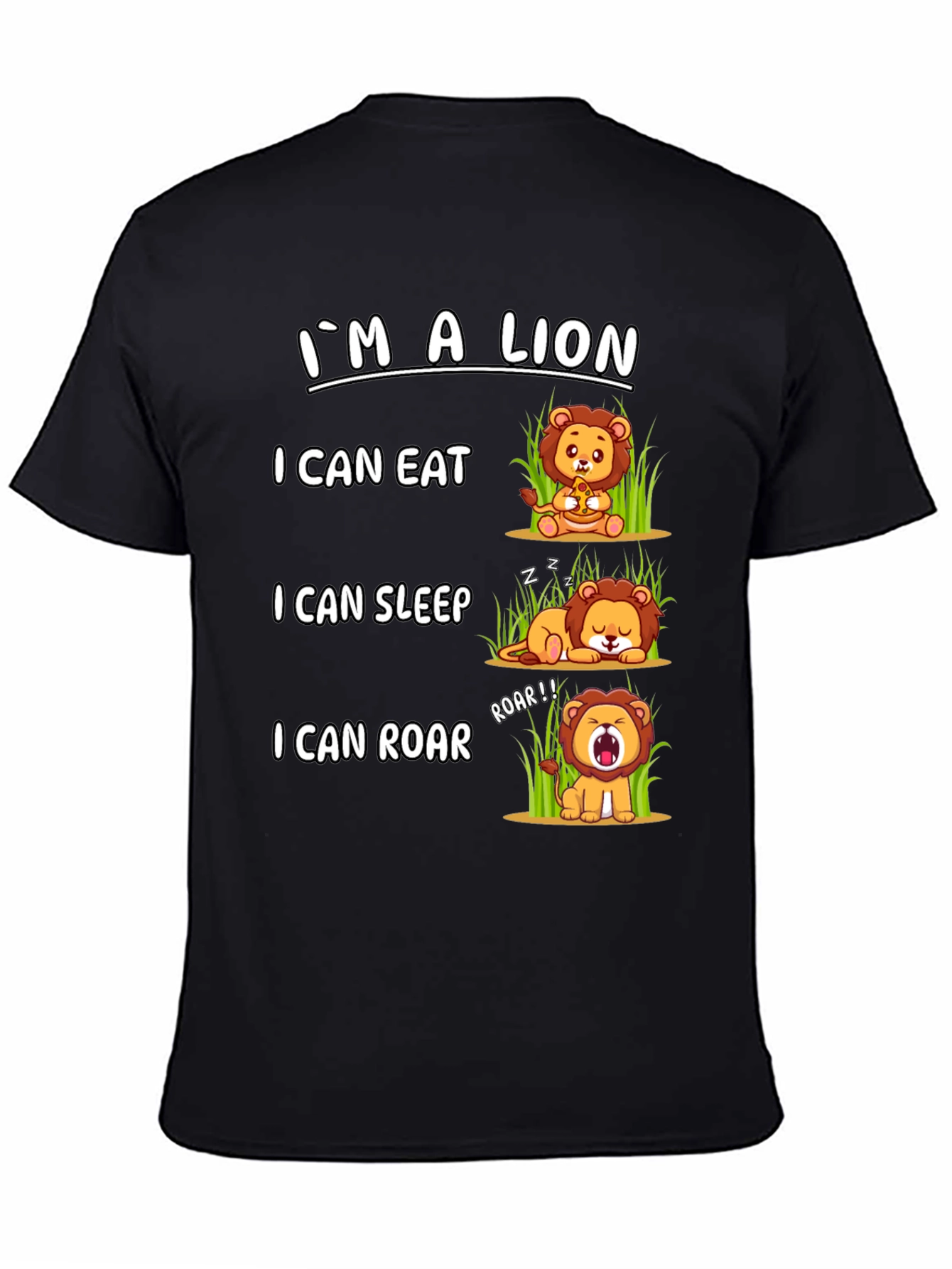 Black I'm a Lion T-Shirt view 4