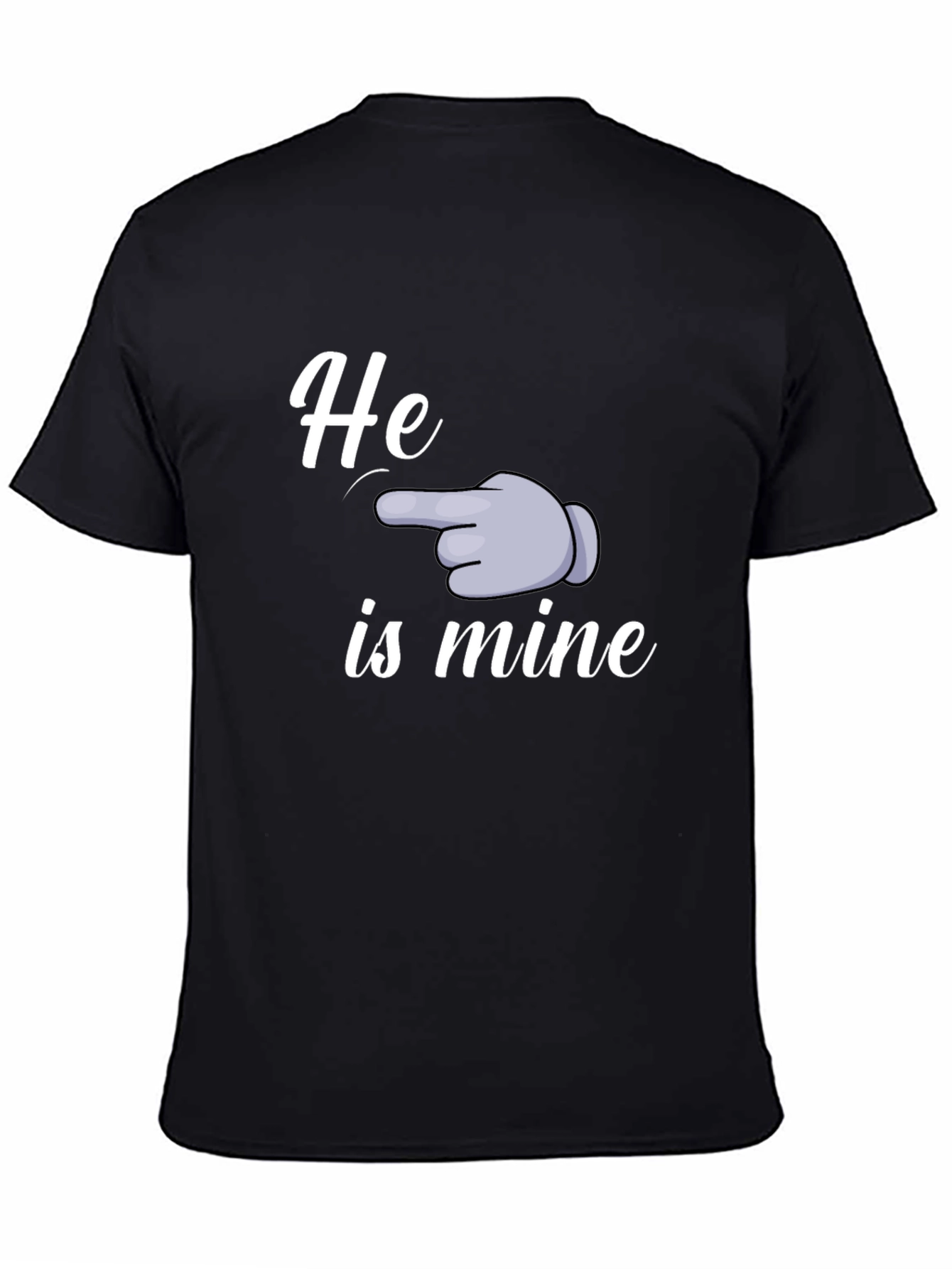 Black Humorous 'He is Mine' Graphic Tee view 4
