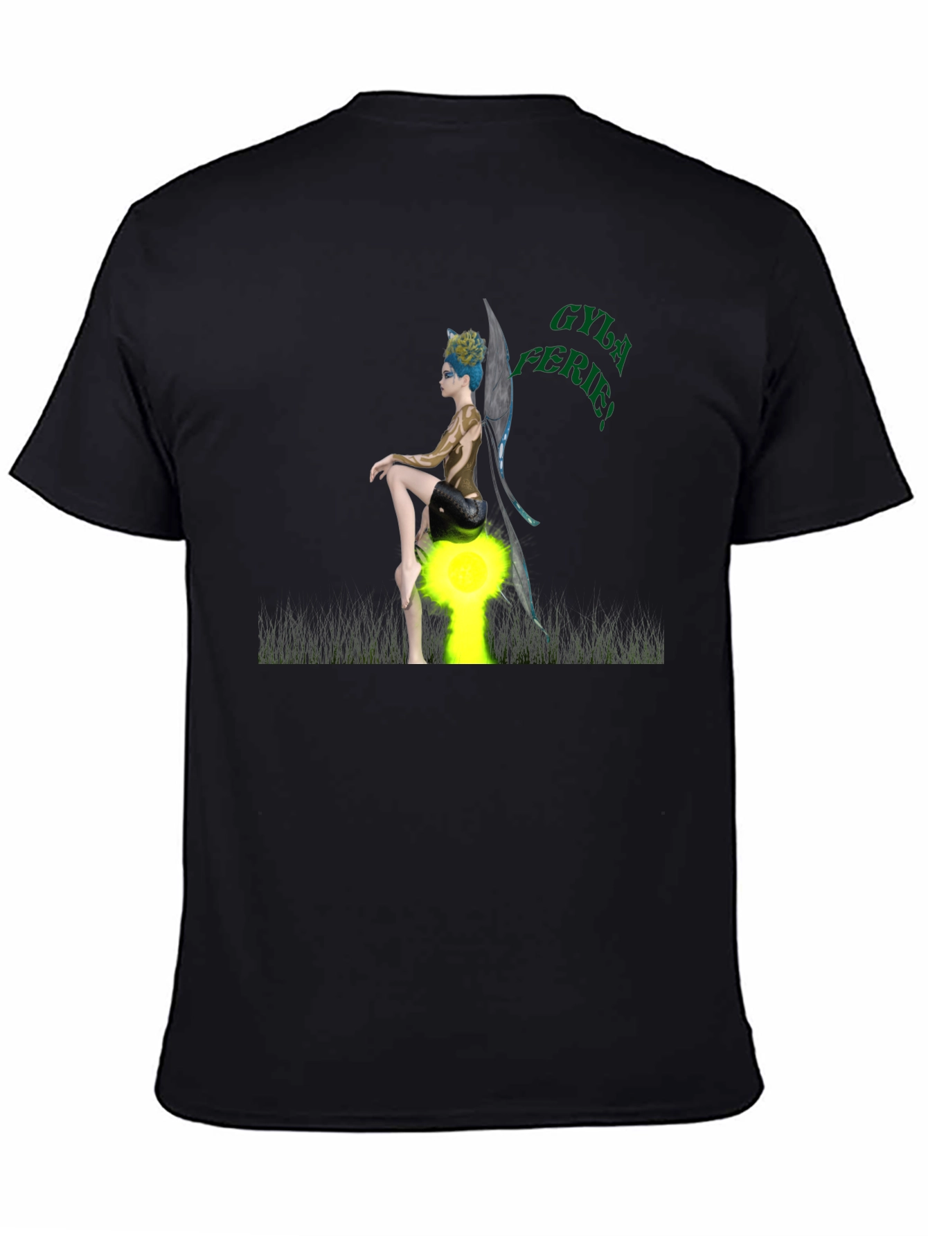 Black Fantasy Fairy Graphic Tee view 4