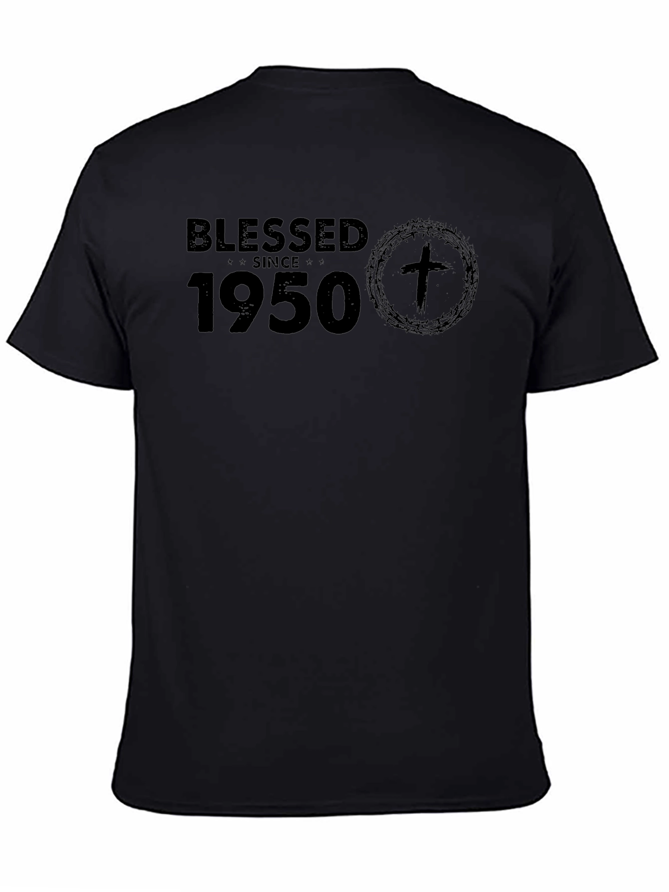 Black Blessed Since 1950 T-Shirt view 4