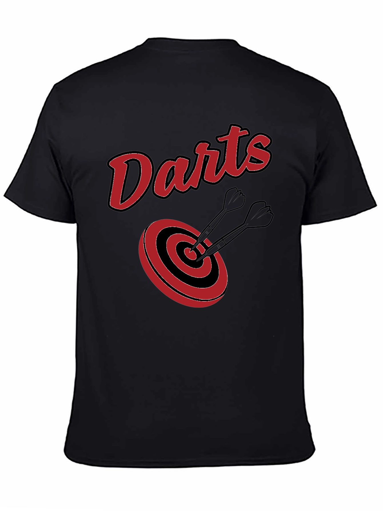 Black Darts Target Graphic Tee - Black Cotton T-Shirt view 4