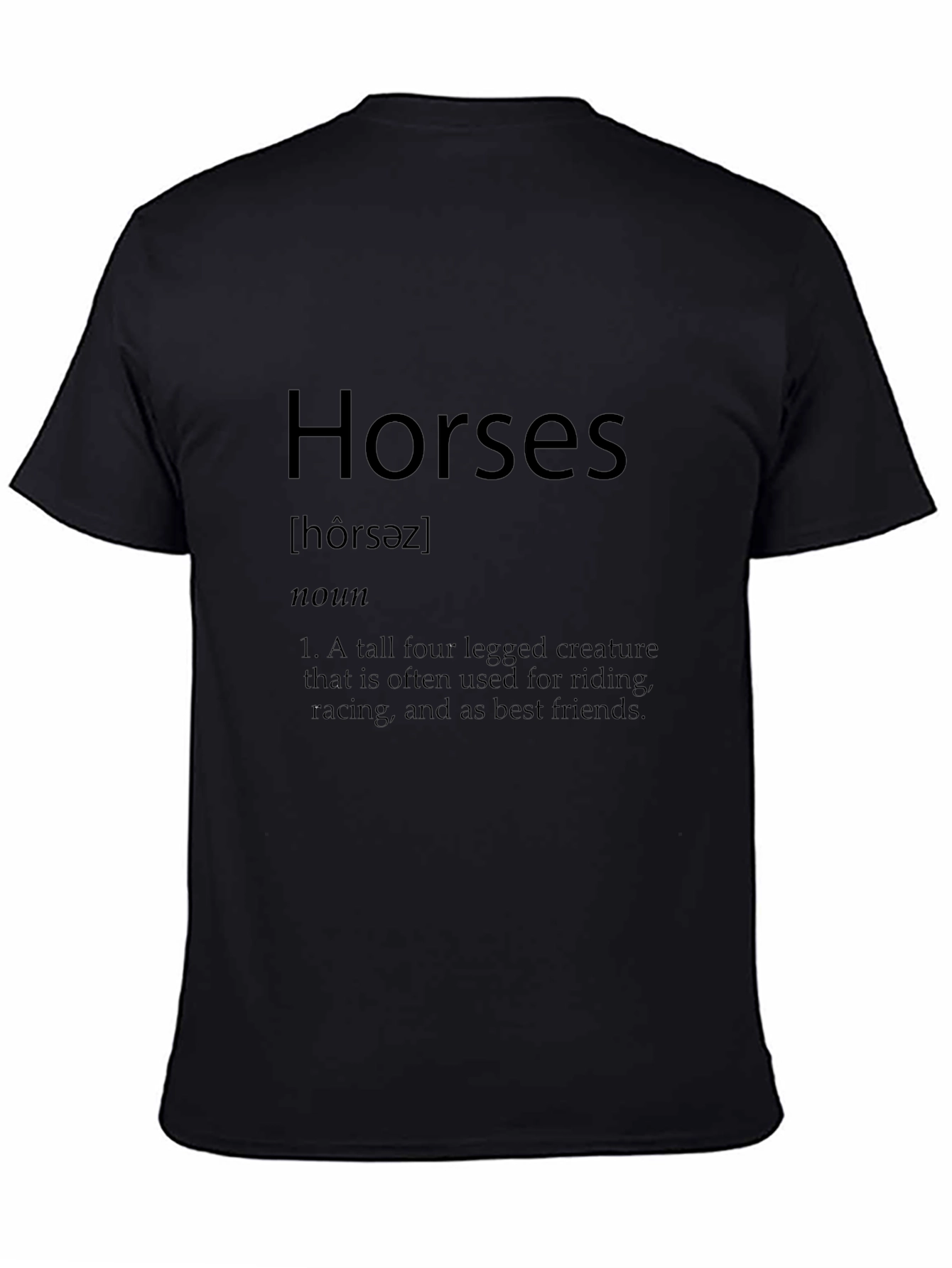 Black Horses Definition Graphic Tee - Unisex Black T-Shirt view 4