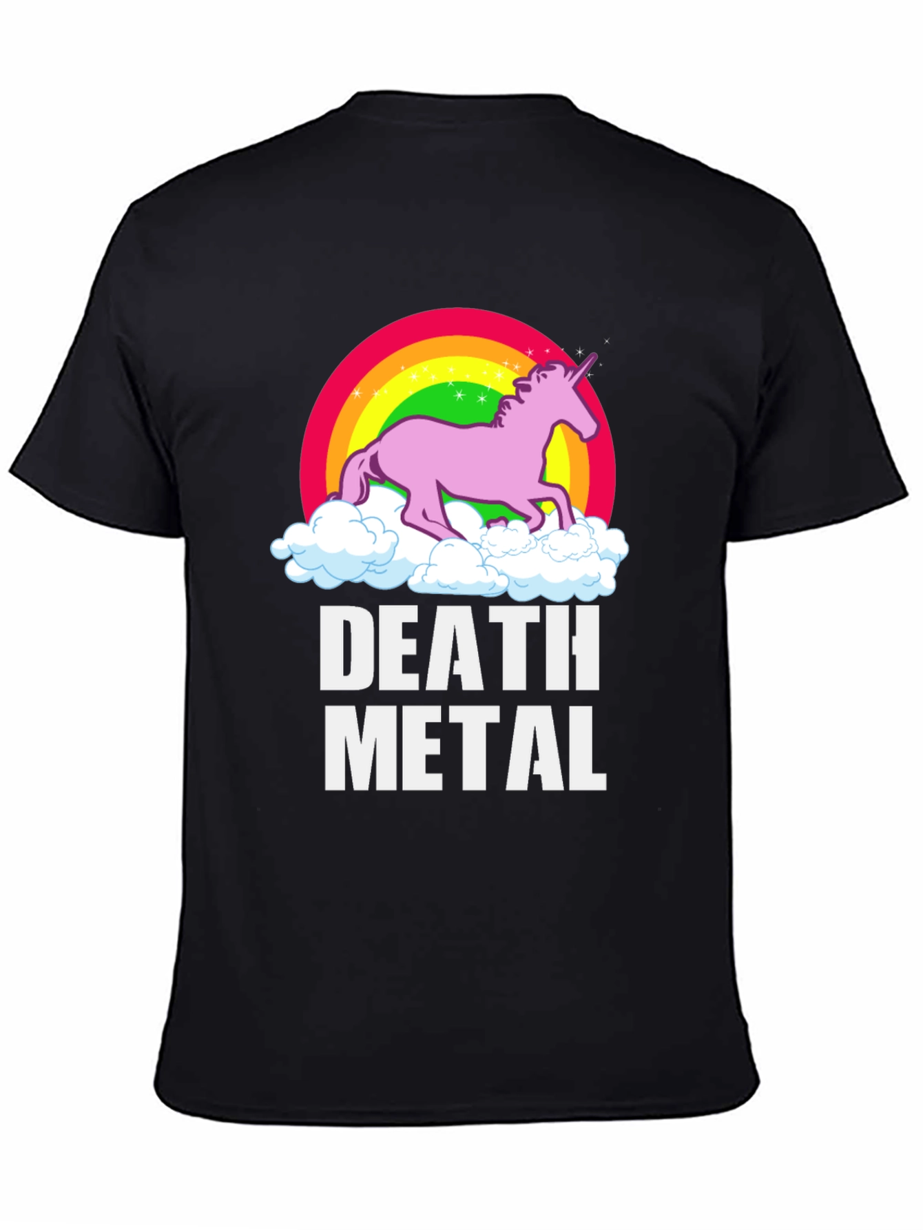 Black Death Metal Unicorn T-Shirt view 4