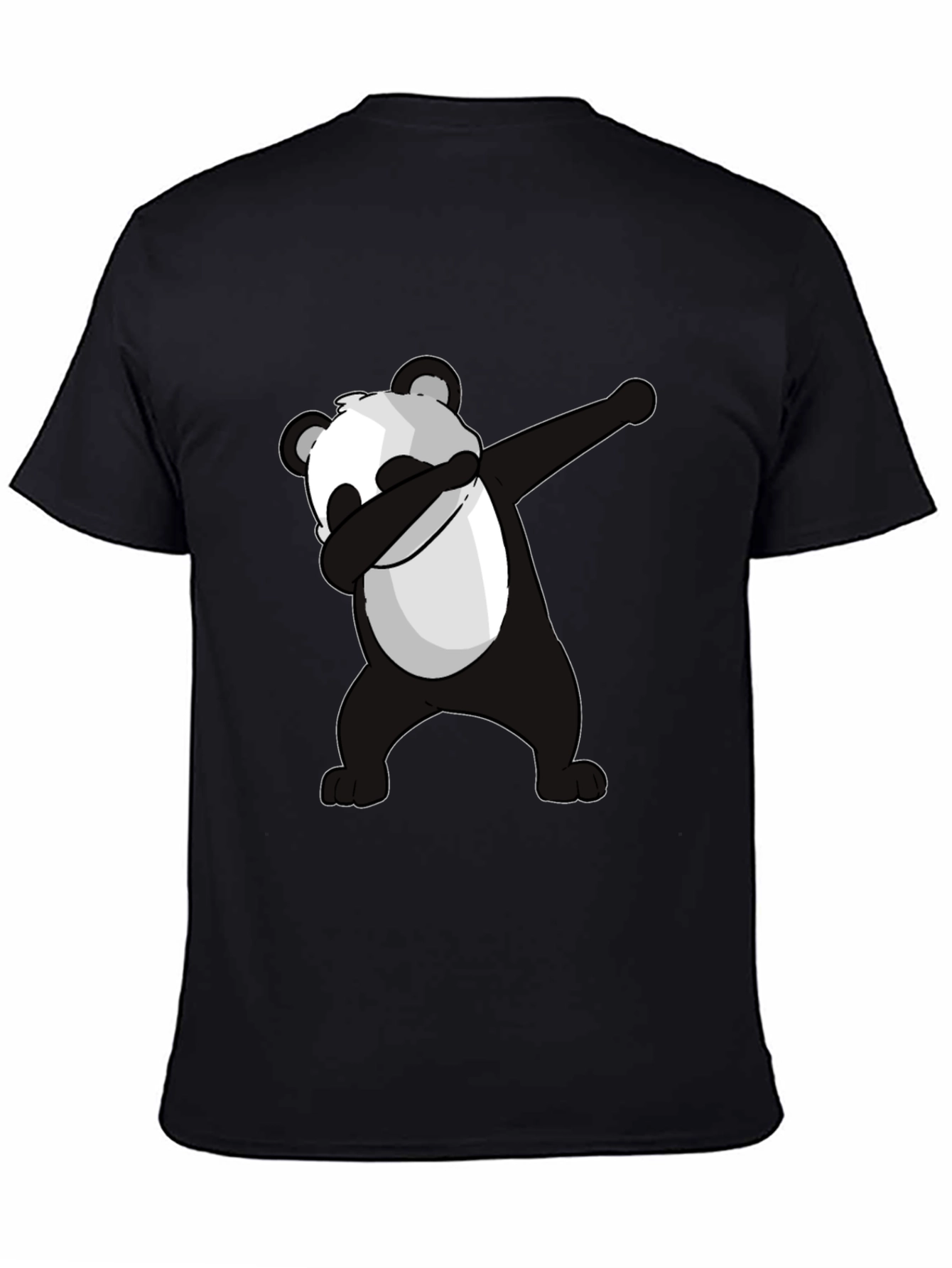 Black Dabbing Panda Graphic Tee - Men's Black T-Shirt view 4