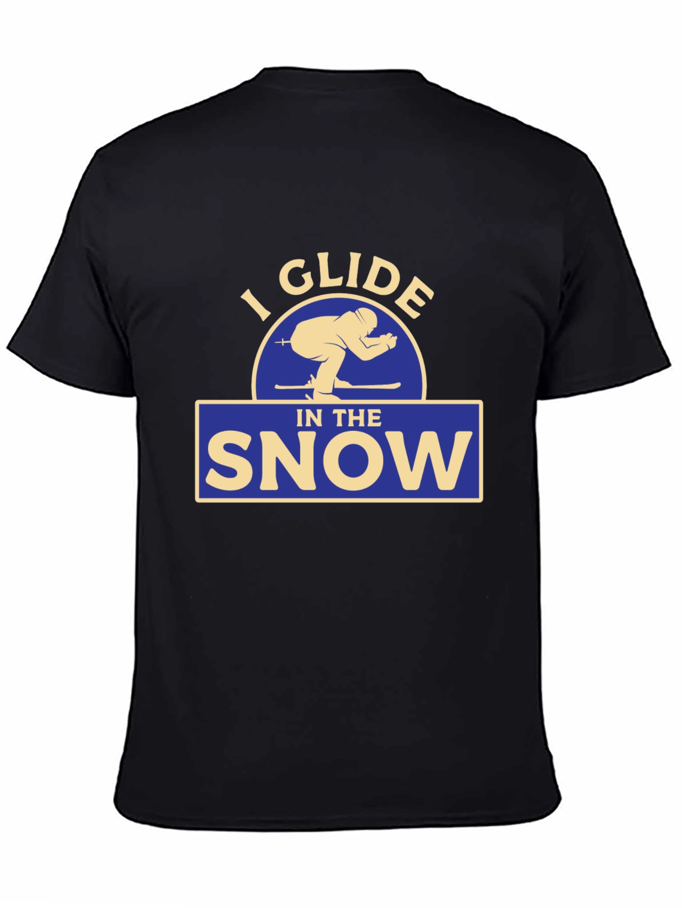 Black I Glide In The Snow Graphic T-Shirt view 4