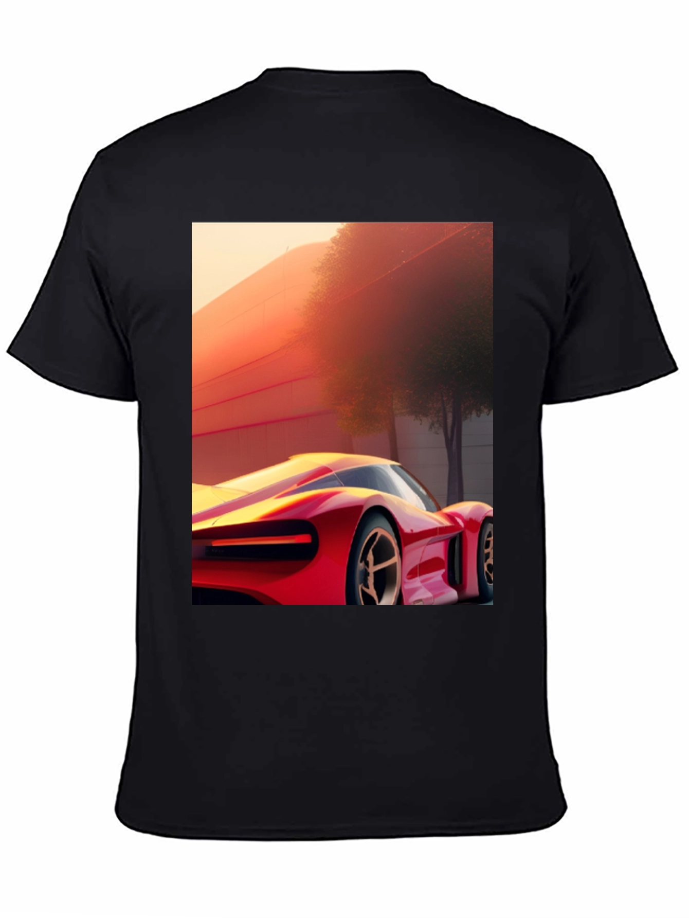 Black Sleek Car Graphic Tee - Modern Streetwear Style view 4