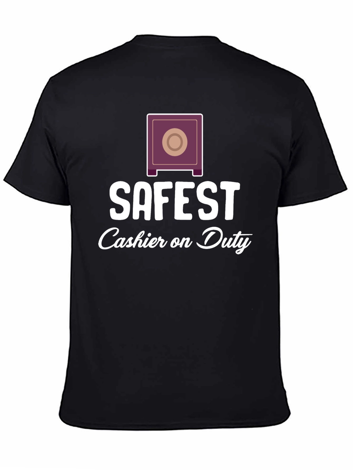 Black Safest Cashier On Duty Graphic Tee - Unique Design view 4