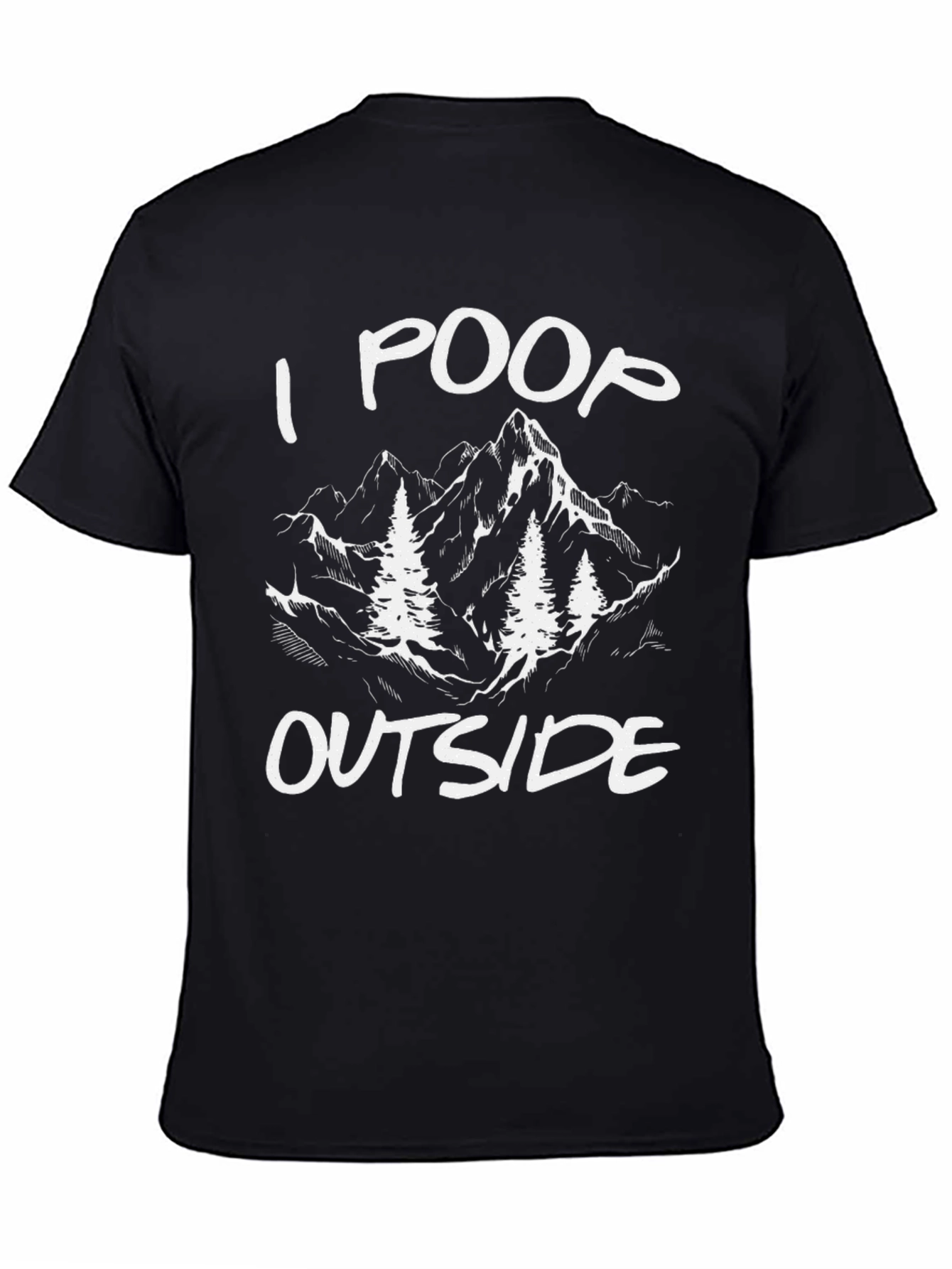 Black I Poop Outside Funny Hiking T-Shirt view 4