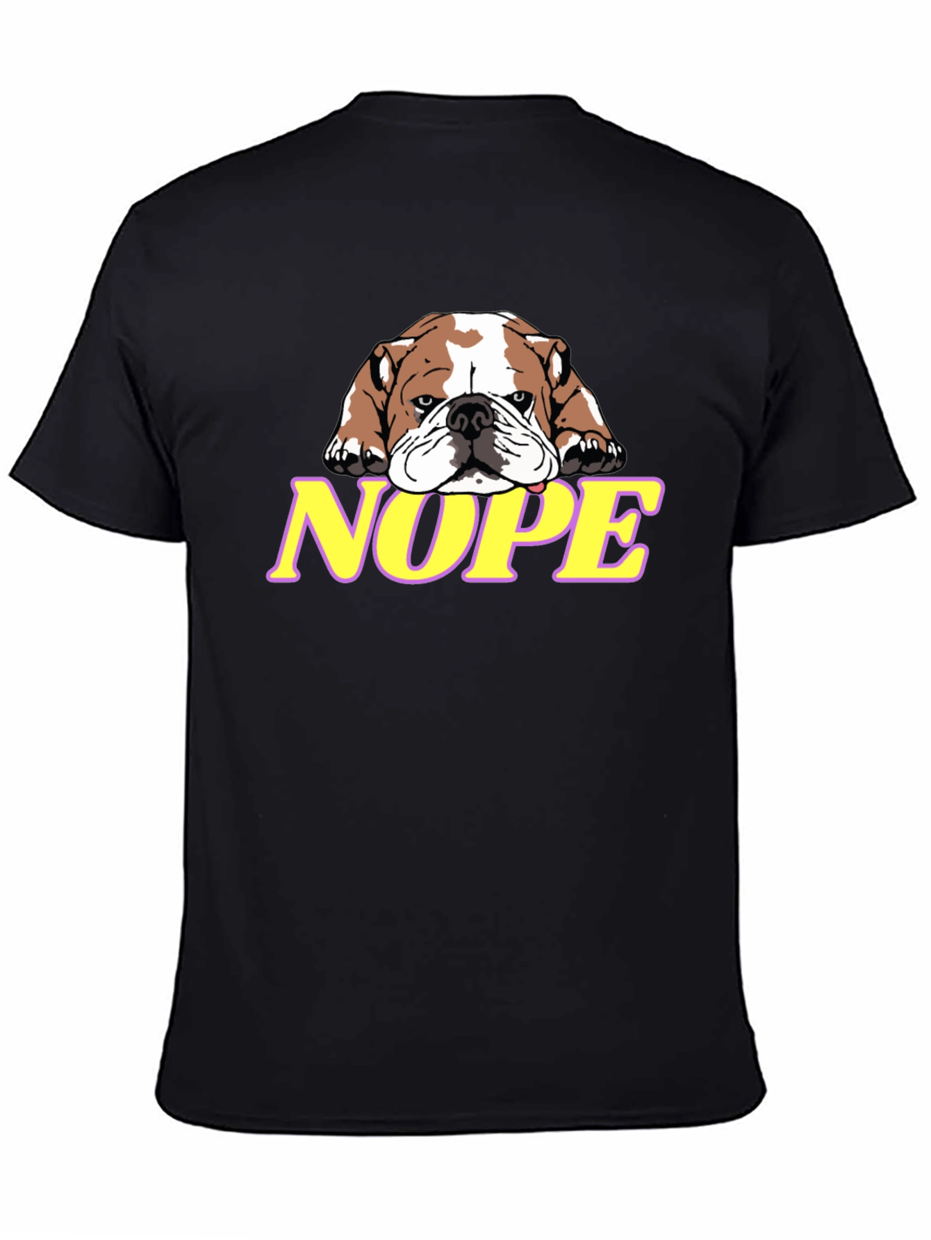Black Nope Bulldog Graphic T-Shirt view 4