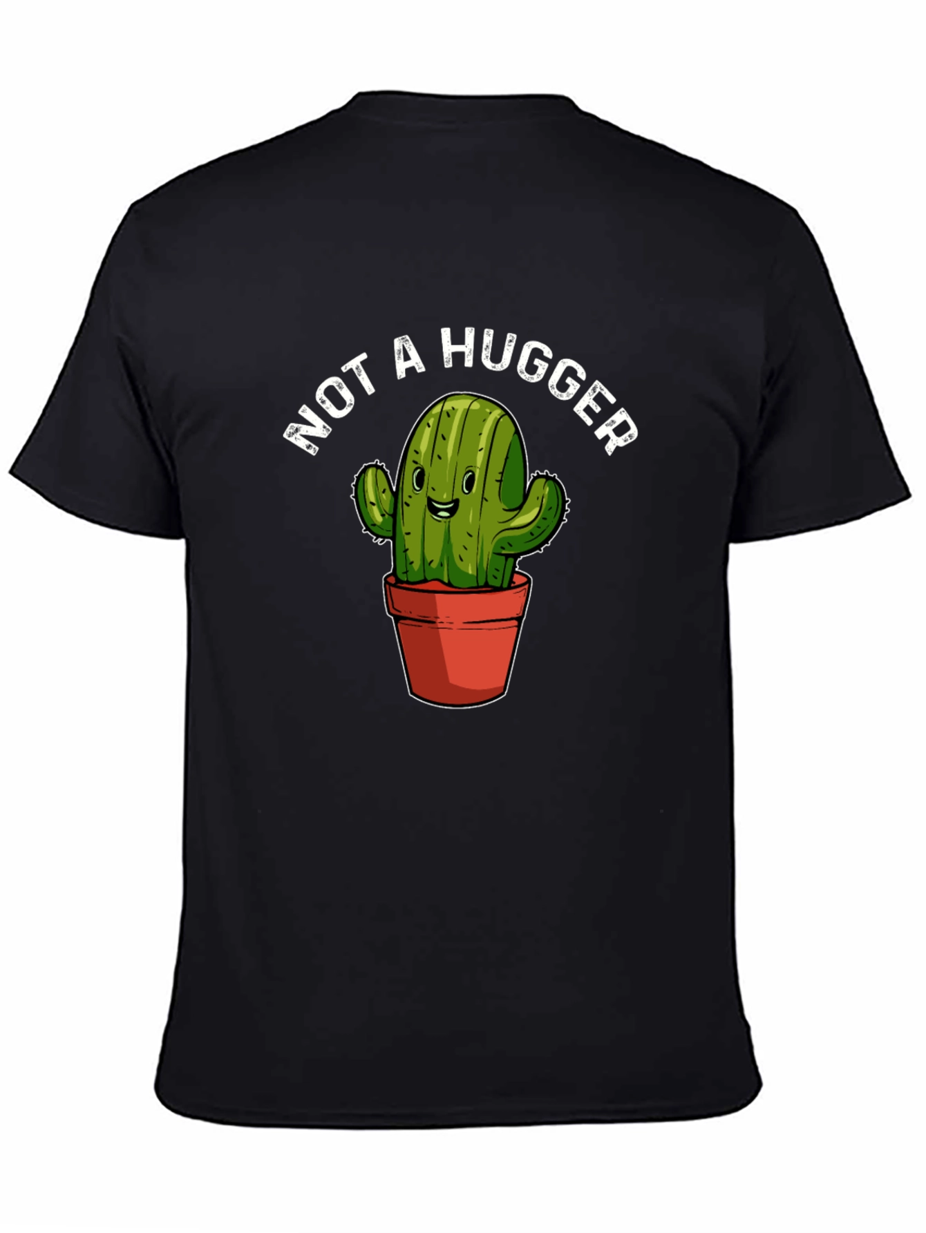 Black Not A Hugger Cactus Graphic T-Shirt view 4