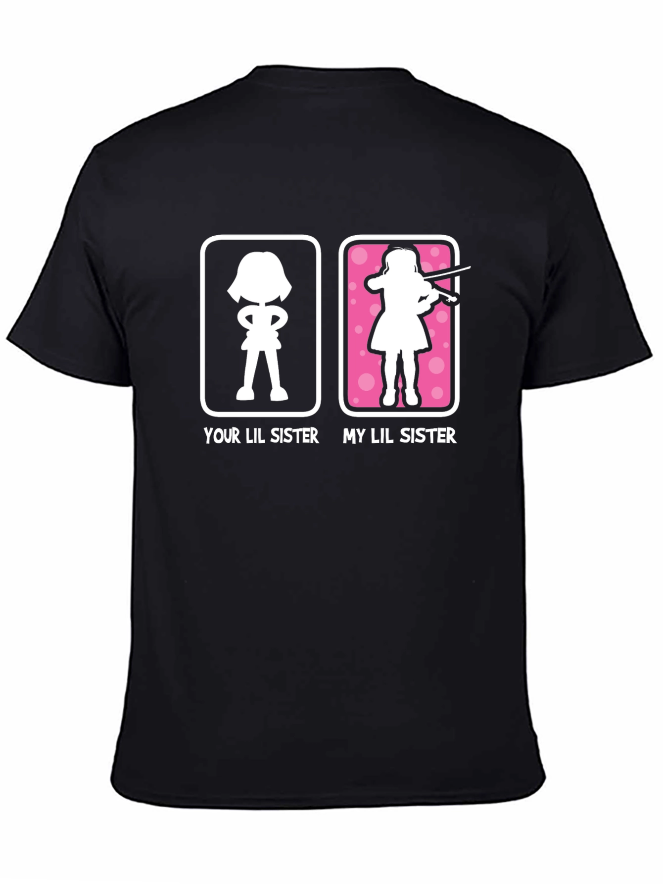 Black Funny Lil Sister T-Shirt - Violinist Gift view 4