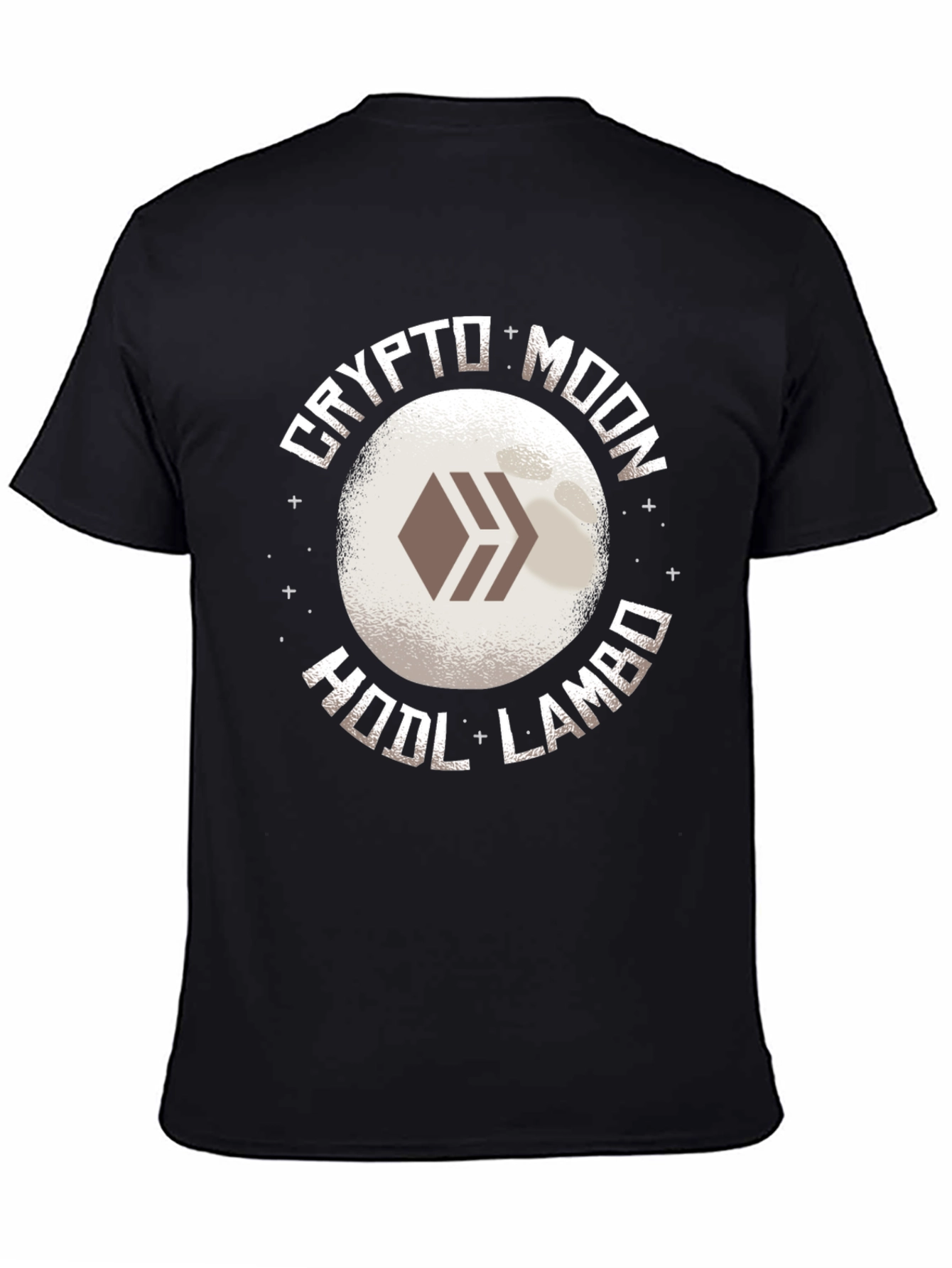 Black Crypto Moon HODL Lambo T-Shirt view 4