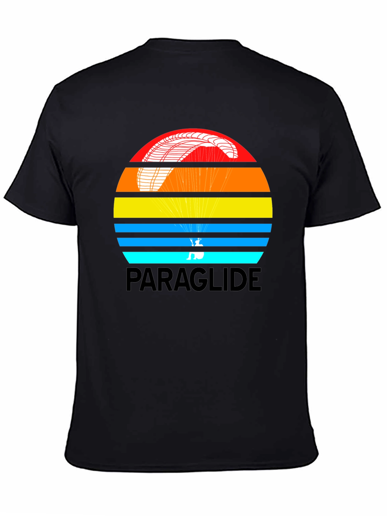 Black Paraglide Retro Style Graphic T-Shirt view 4