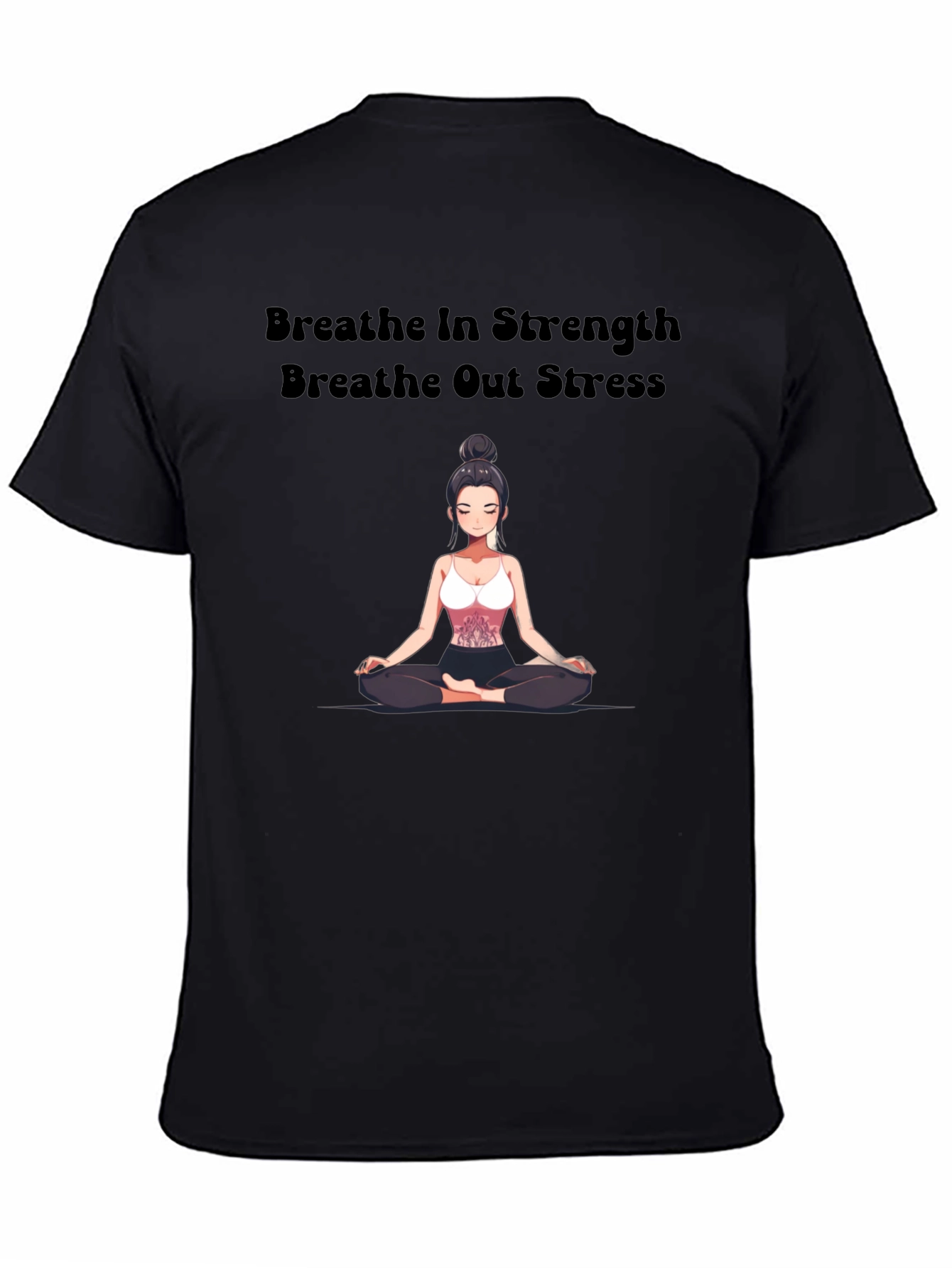 Black Breathe In Strength Graphic T-Shirt view 4