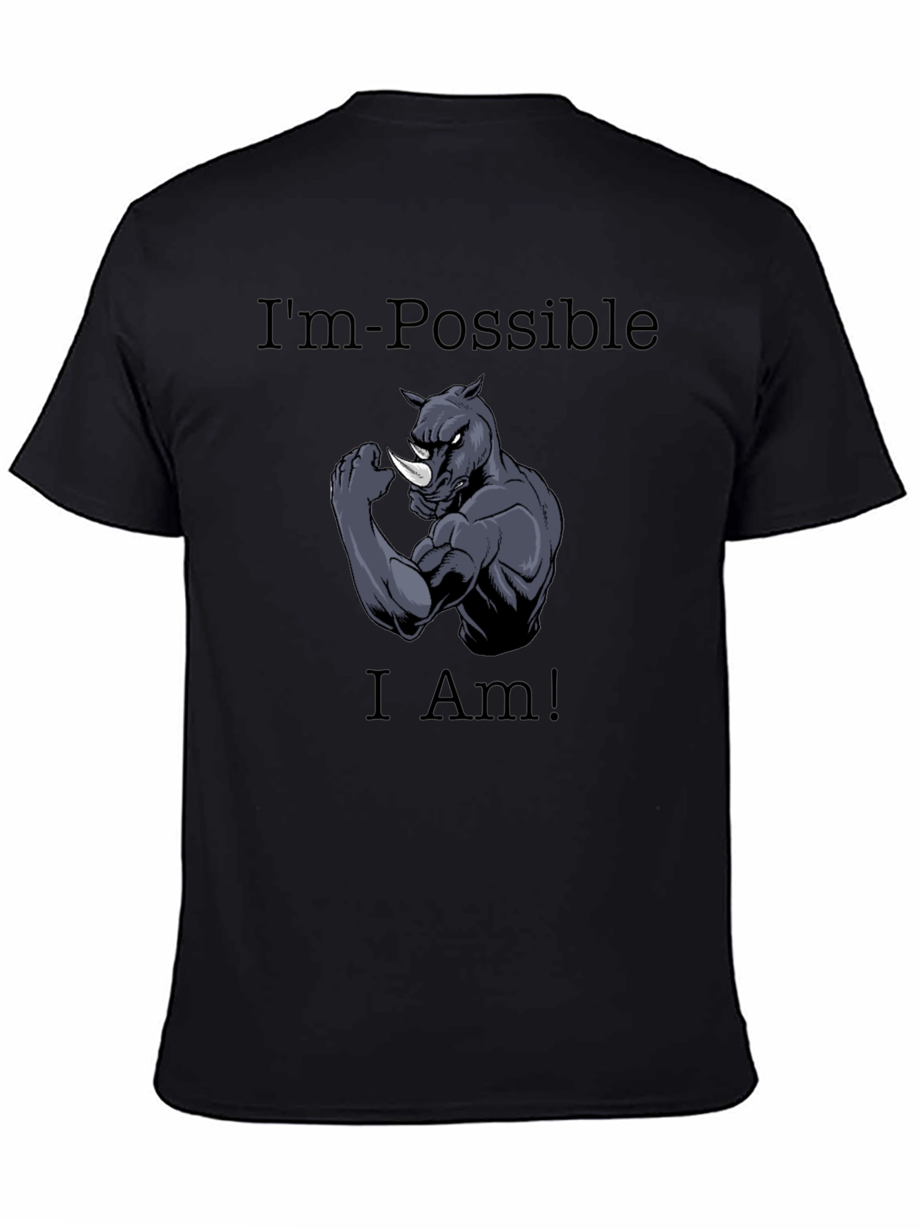 Black I'm Possible Rhino Graphic Tee - Black view 4