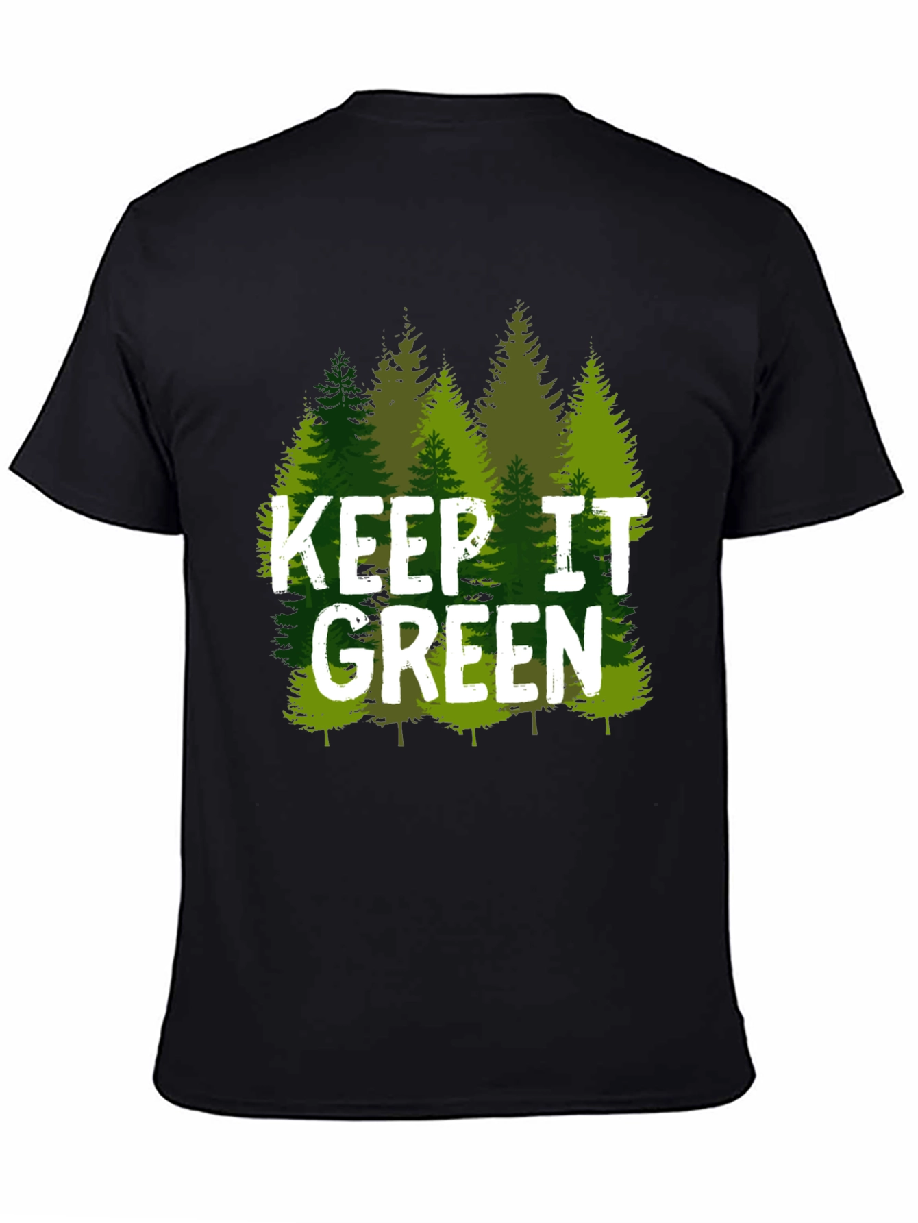 Black Keep It Green Nature Tree T-Shirt view 4