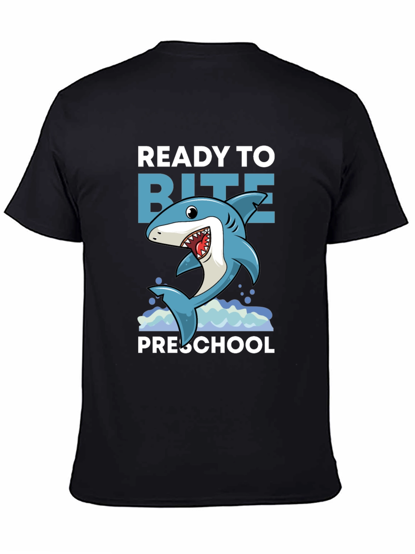 Black Ready to Bite Preschool Shark Tee view 4