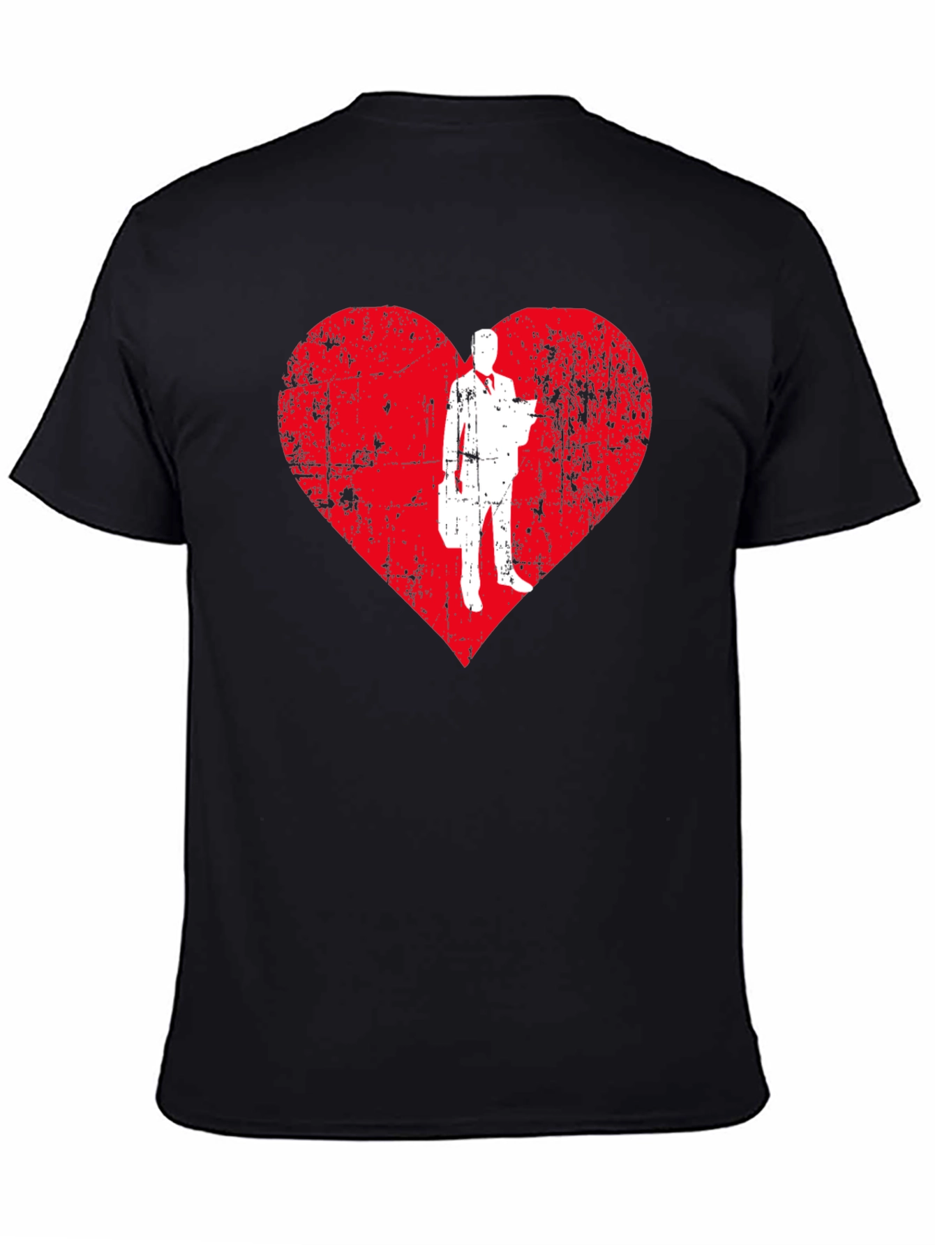 Black Business Heart T-Shirt - Trendy Graphic Tee view 4
