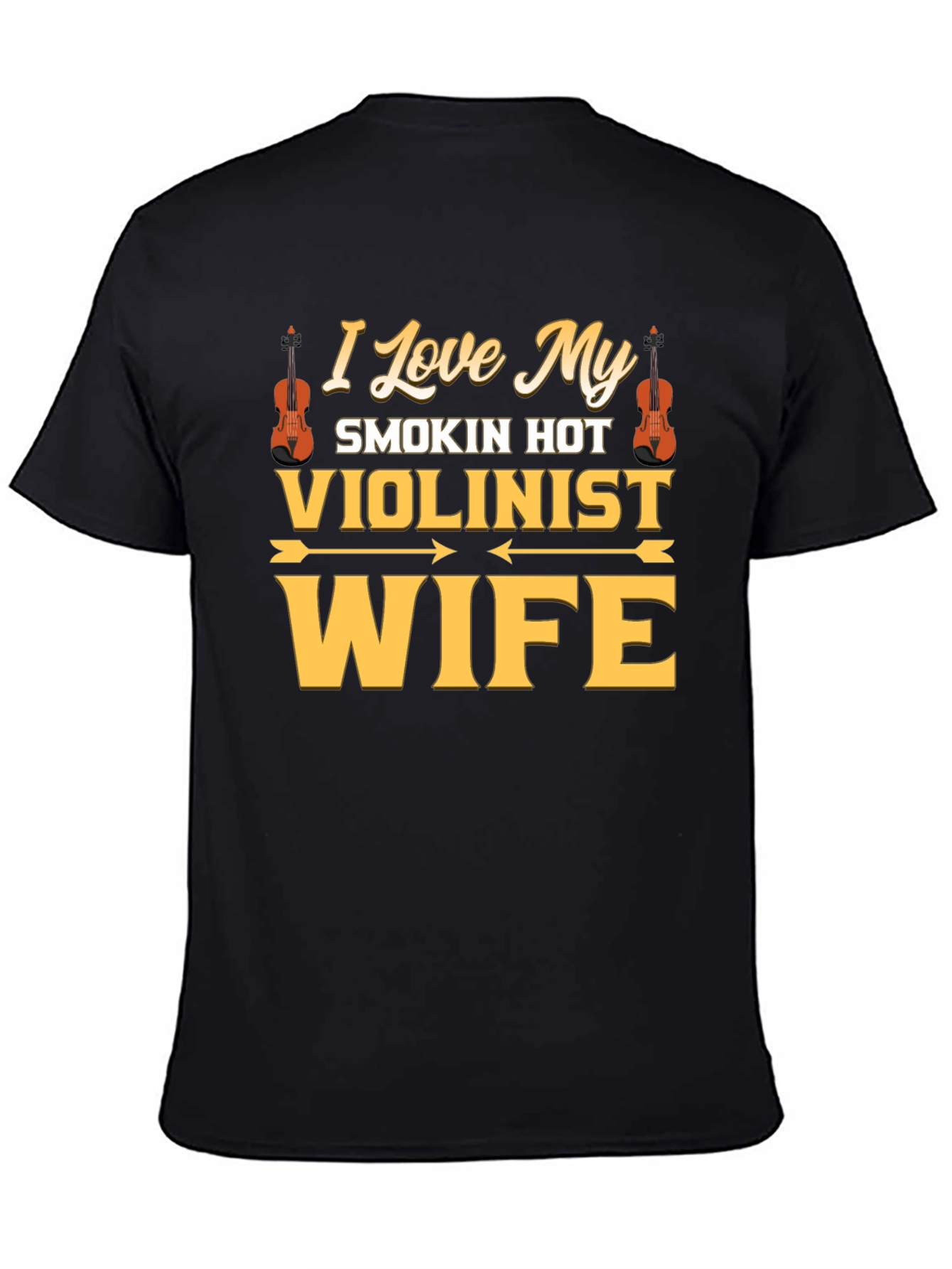 Black I Love My Smokin' Hot Violinist Wife T-Shirt view 4