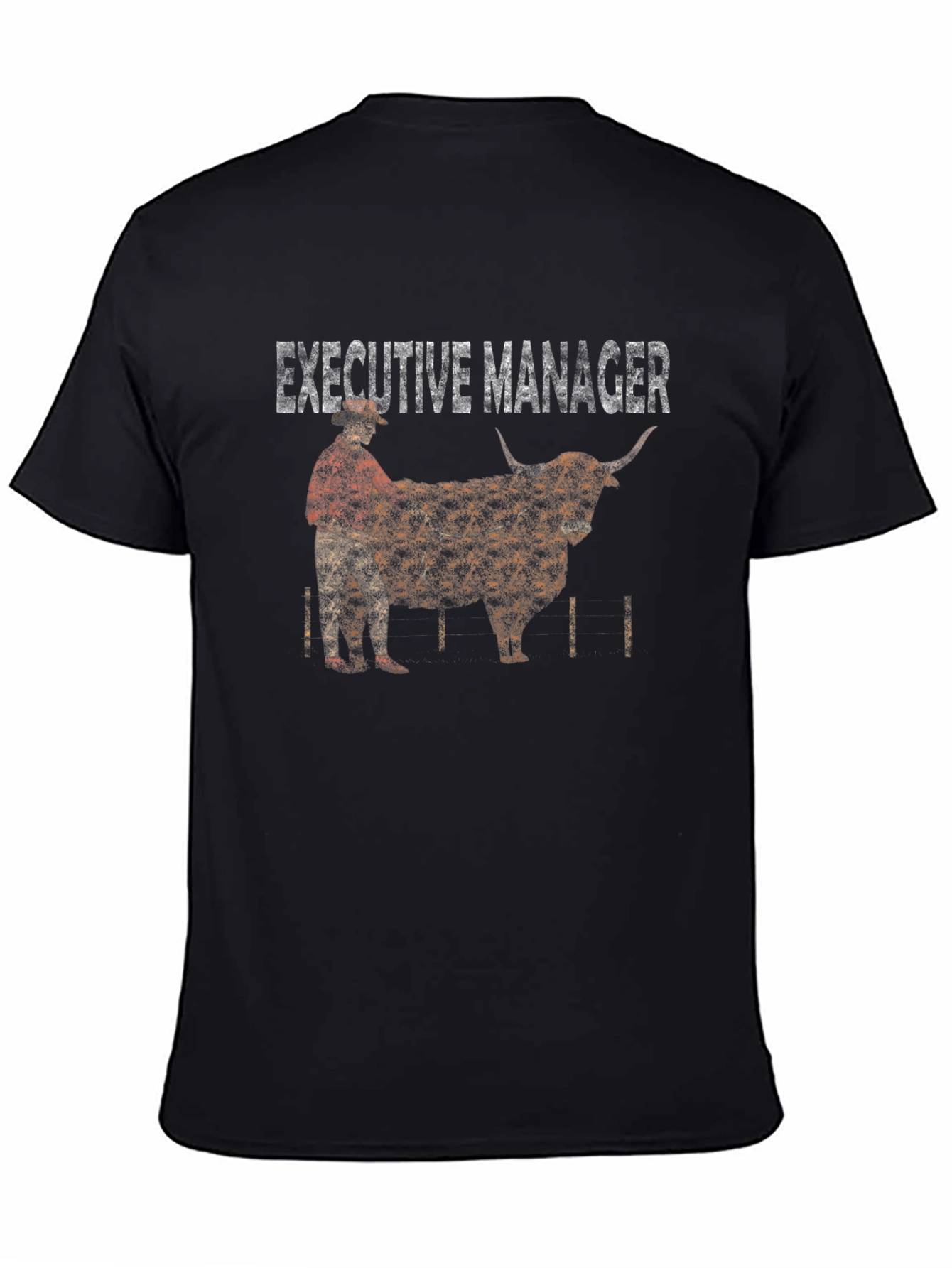 Black Executive Manager Bull T-Shirt view 4