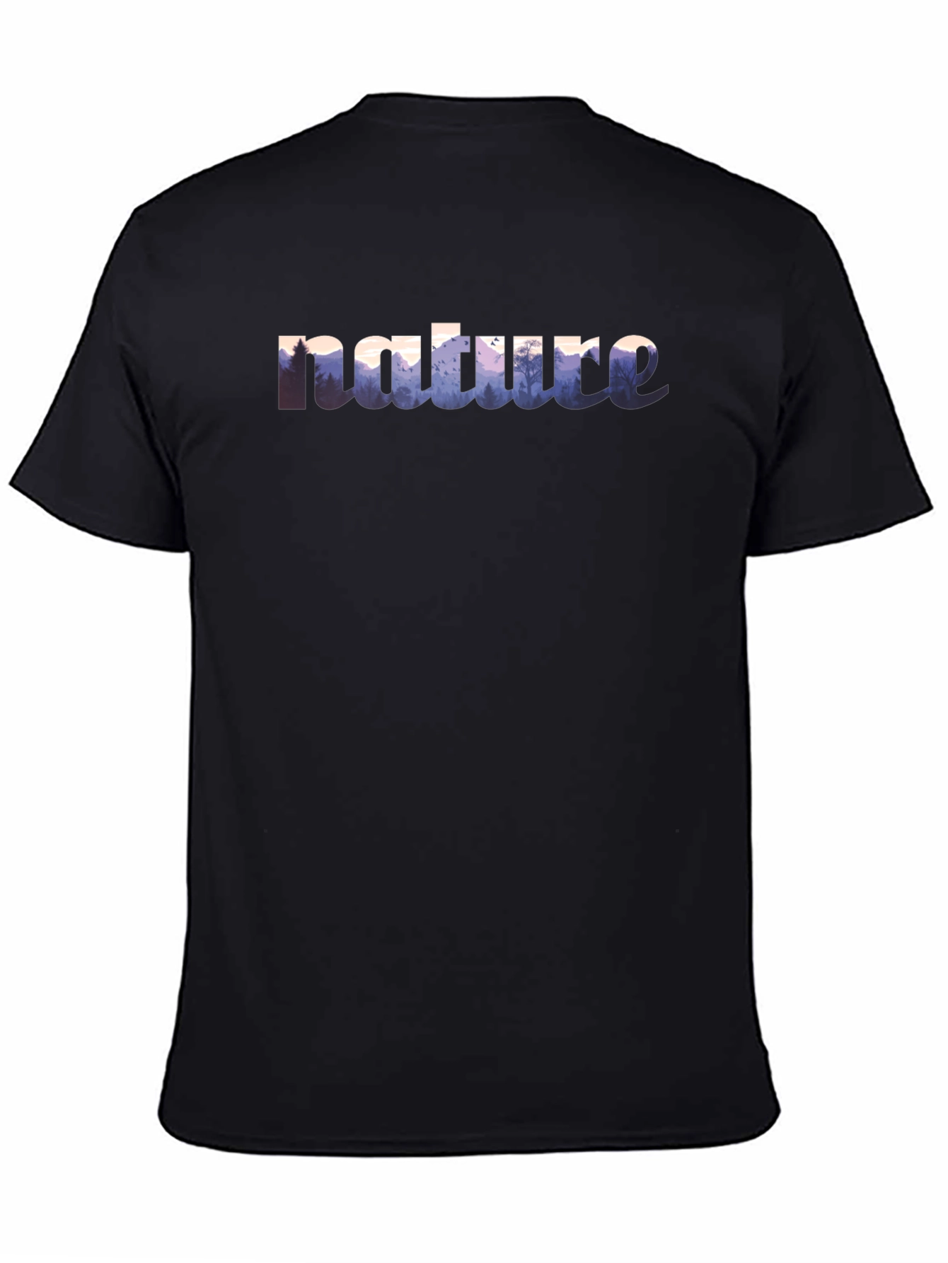 Black Nature Graphic Black T-Shirt view 4